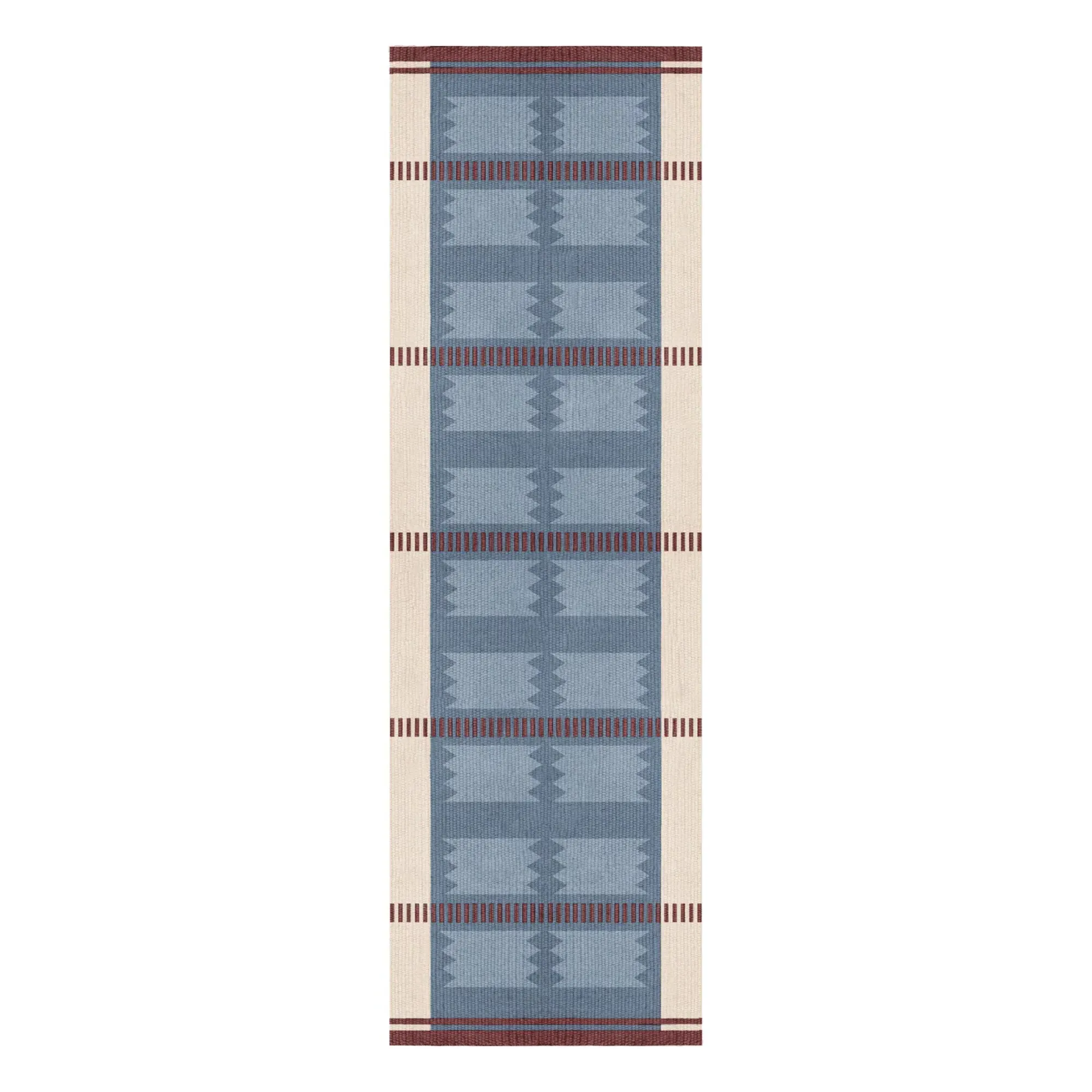 Röllakan Iris Runner Rug - Petrol Blue, Wool product