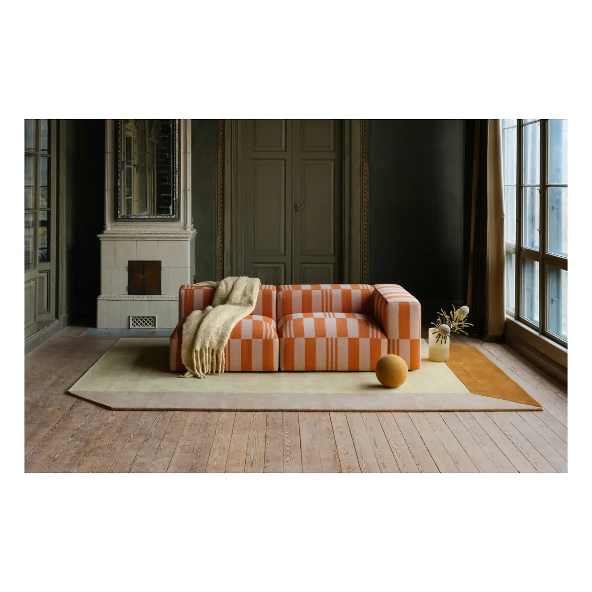 Teklan Box Wool Rug - Yellow alternate view