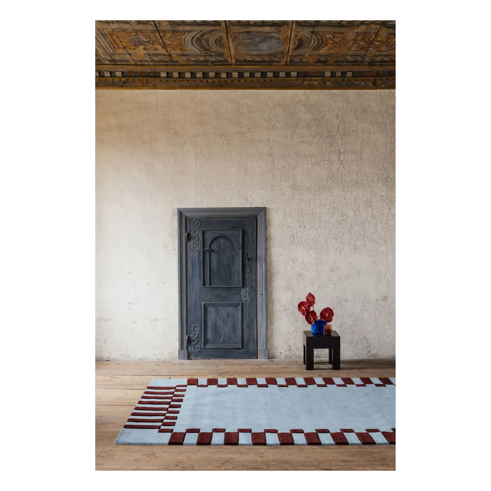 Teklan Frame Wool Rug - Blue alternate view