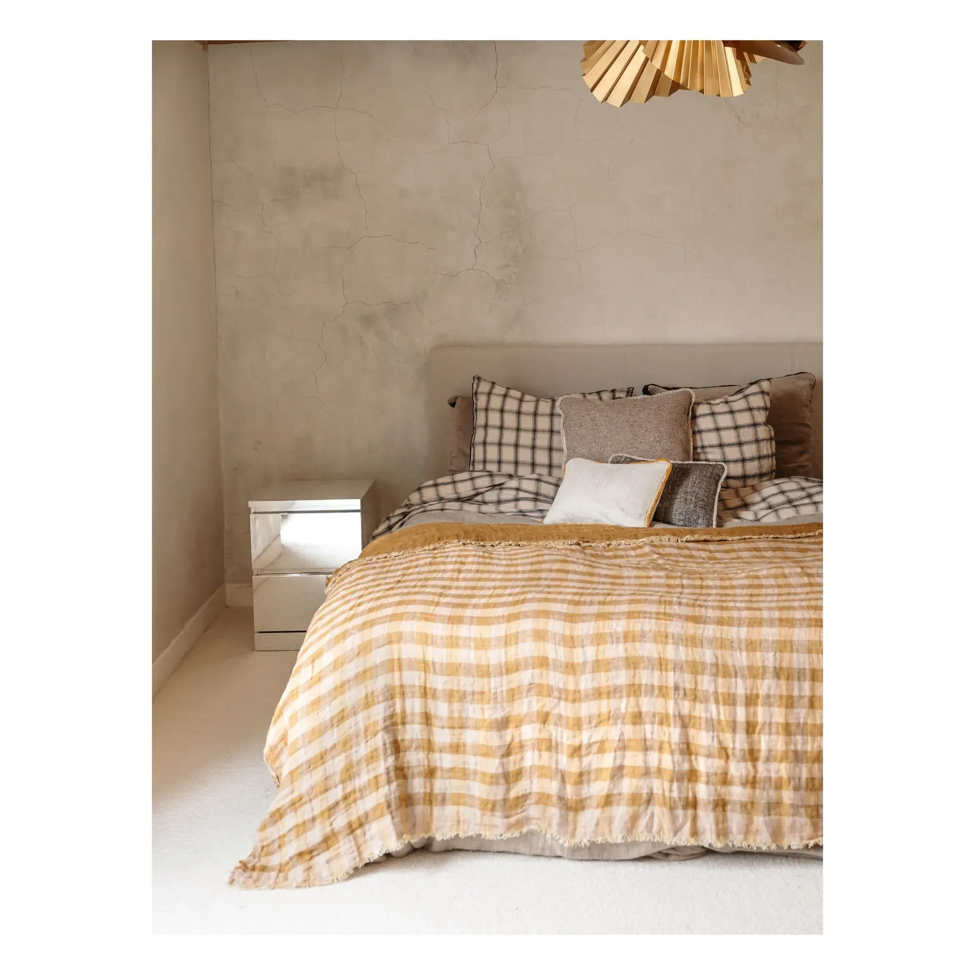 Clyde Linen Throw - Ochre alternate view