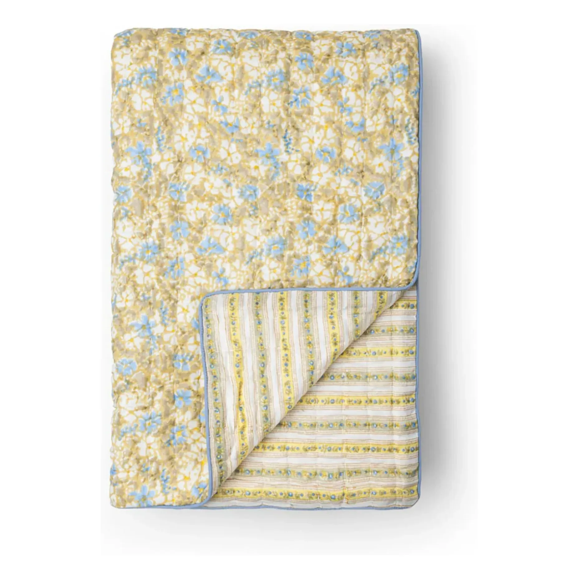 Cosmique Florence Quilted Bedspread - Yellow, Cotton alternate view