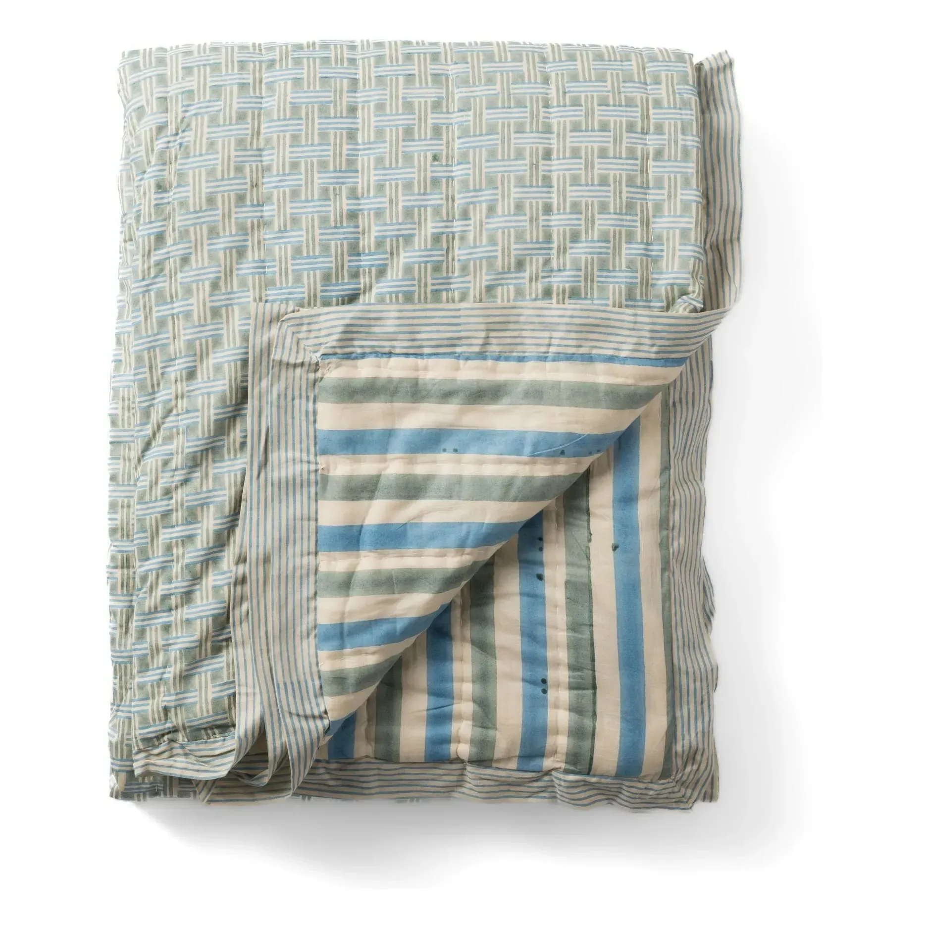 Cosmique Saint-Pétersbourg Quilted Bedspread - Blue, Cotton product