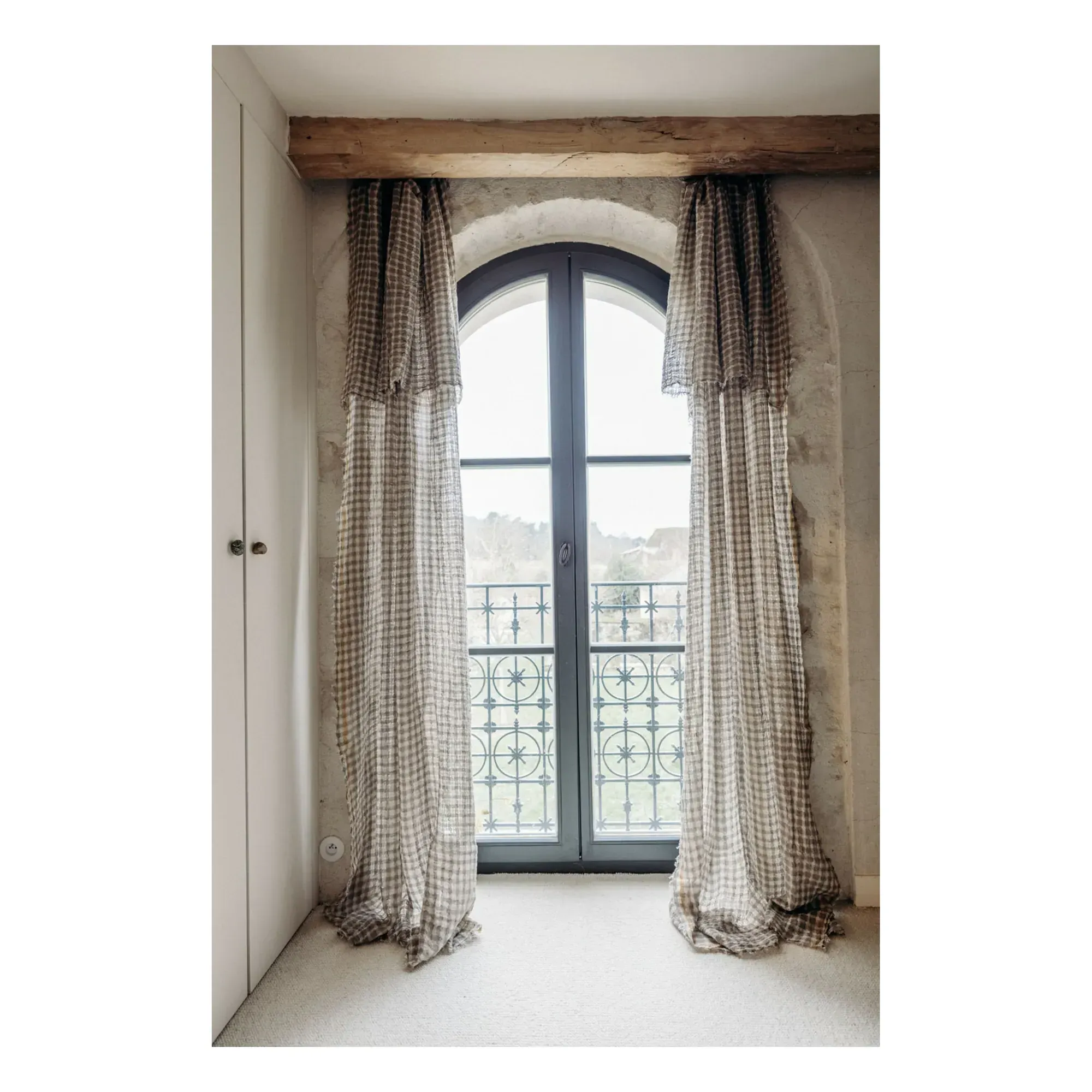 Harmattan Boston Linen Gauze Curtain Panel - Grey alternate view