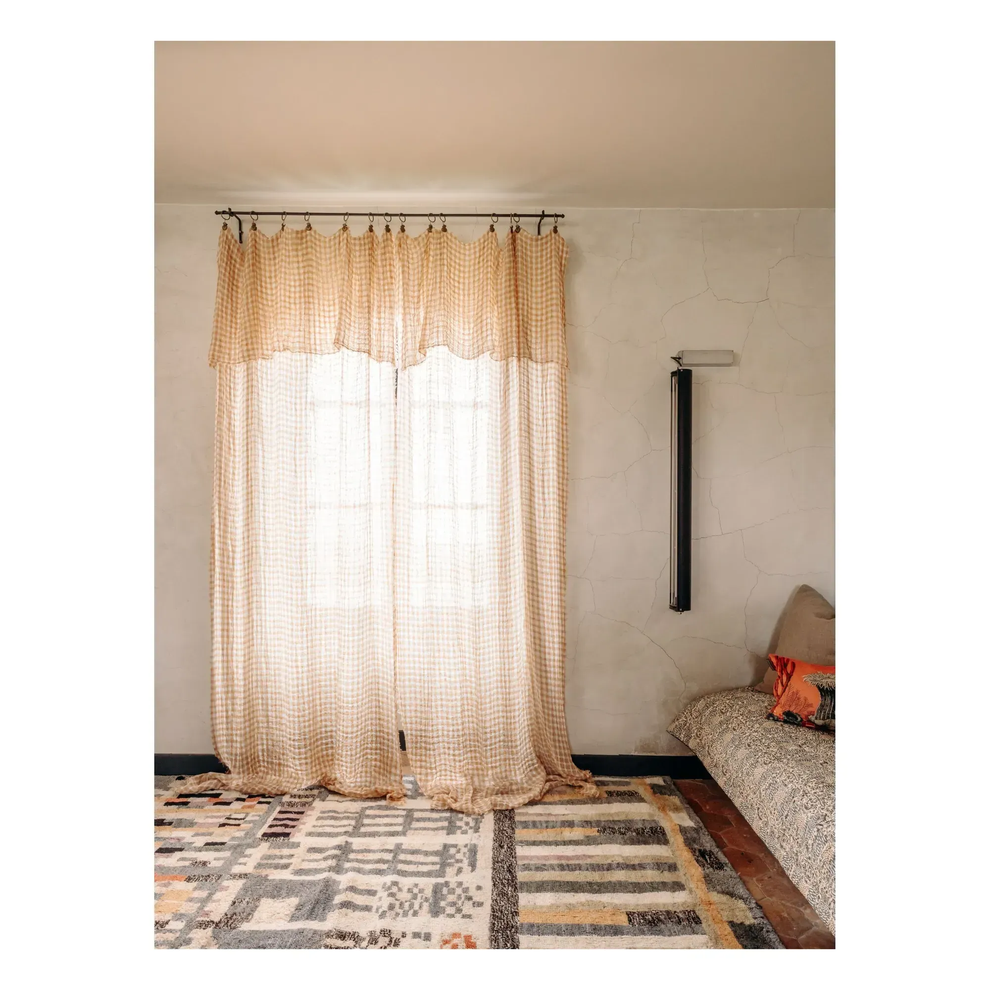 Harmattan Cuba Linen Curtain Panel - Orange Rouille alternate view