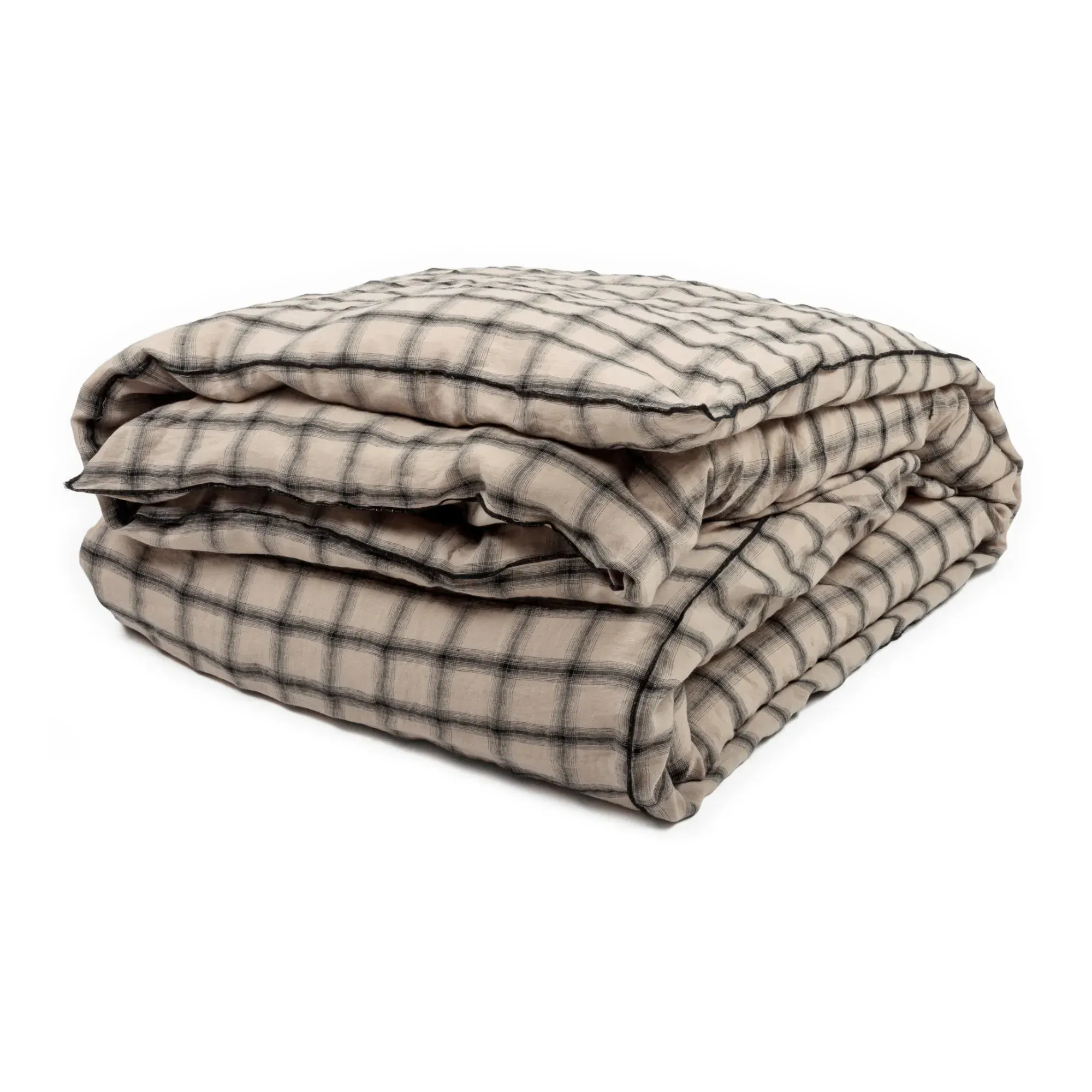 Highland Washed Linen Duvet Cover - Beige Pink product