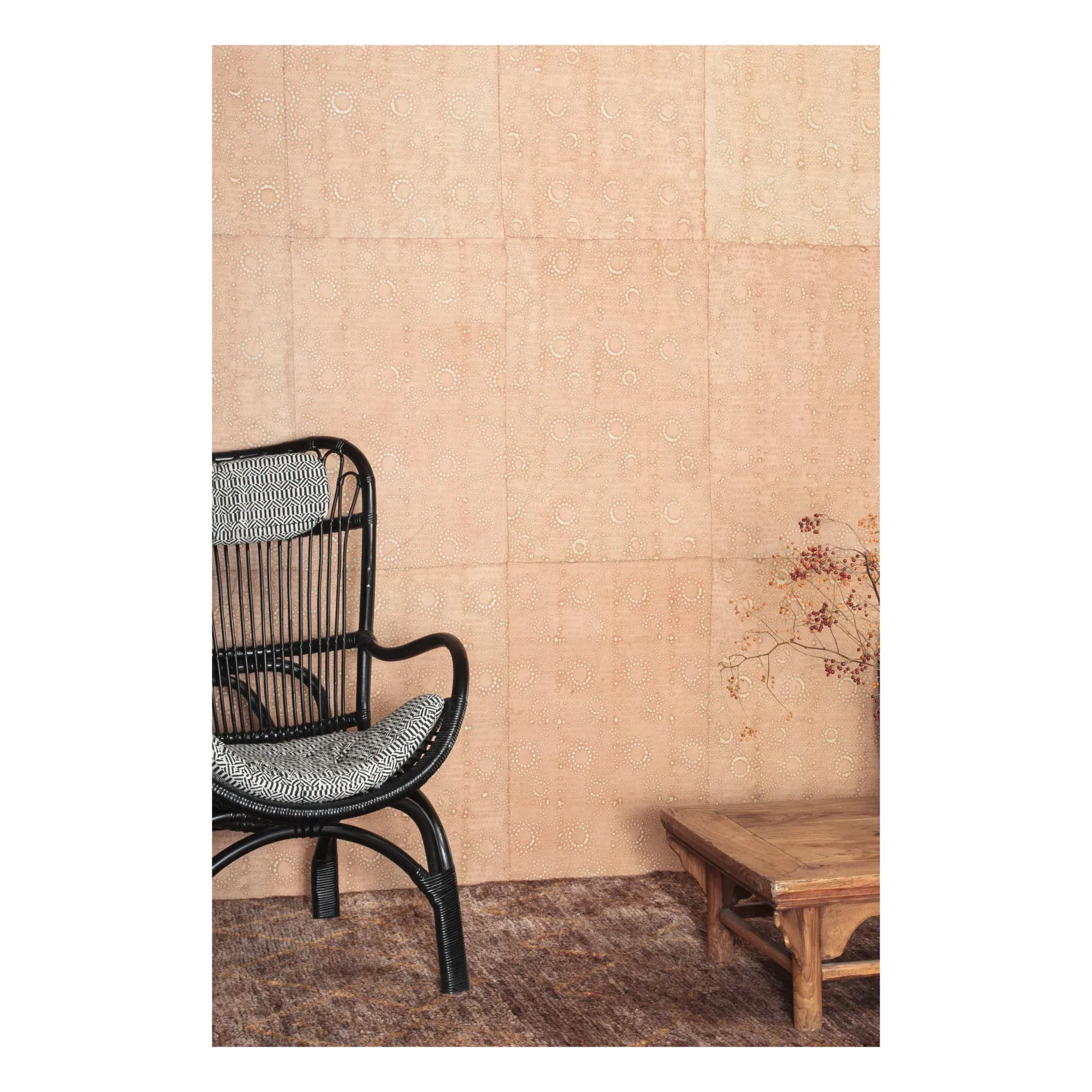 Make-Up Batik Wallpaper Set of 12 Sheets - Brown, Rice Paper product