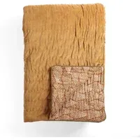 Reiko Bedspread Hand-Quilted - Ochre, Cotton Velvet alternate view