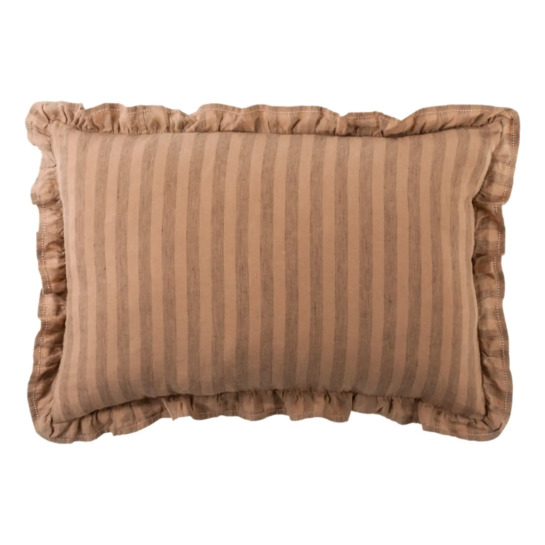 Sandhills Frilled Cushion Cover - Russet, Linen product