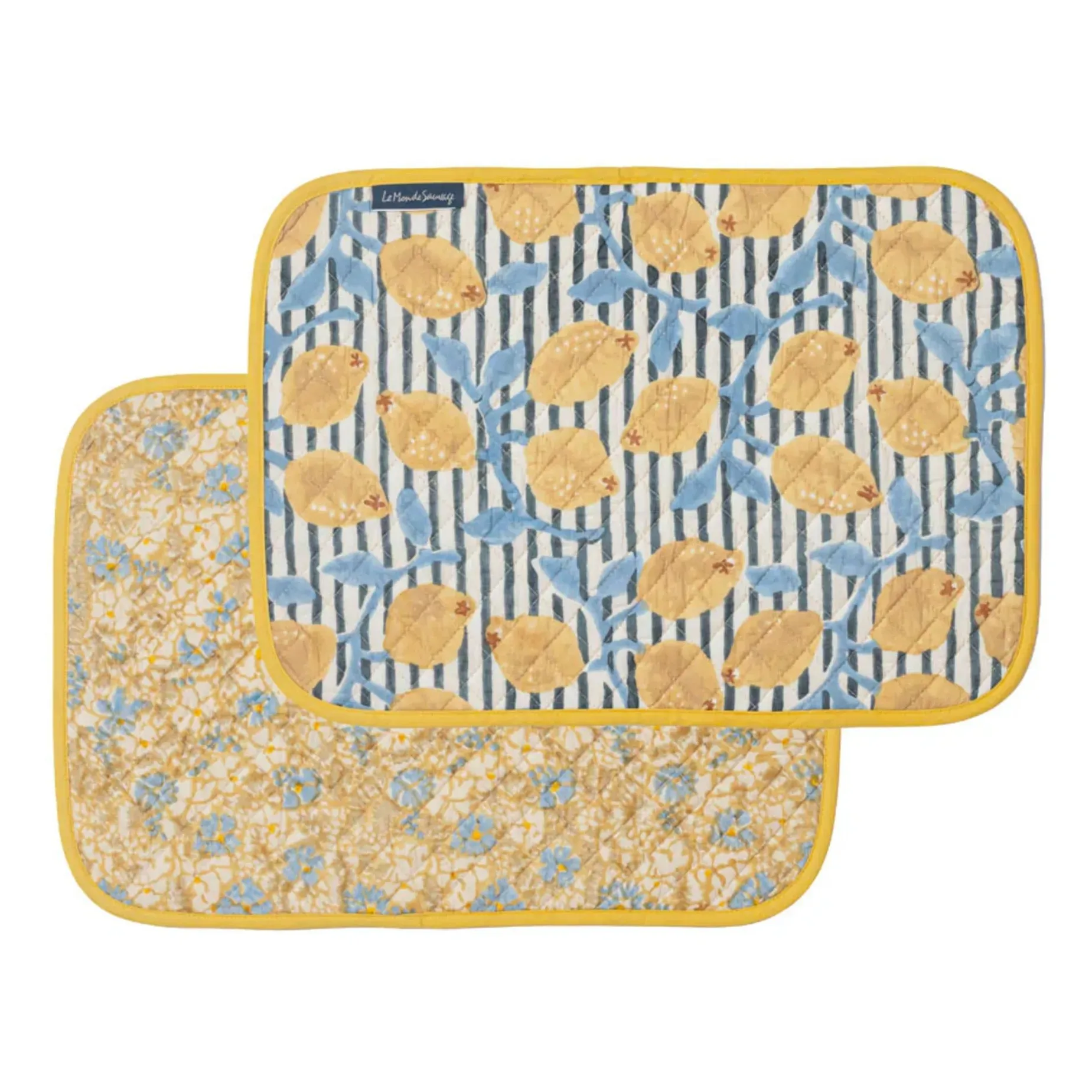 Sicily Reversible Placemats Set of 4 - Yellow, Cotton product