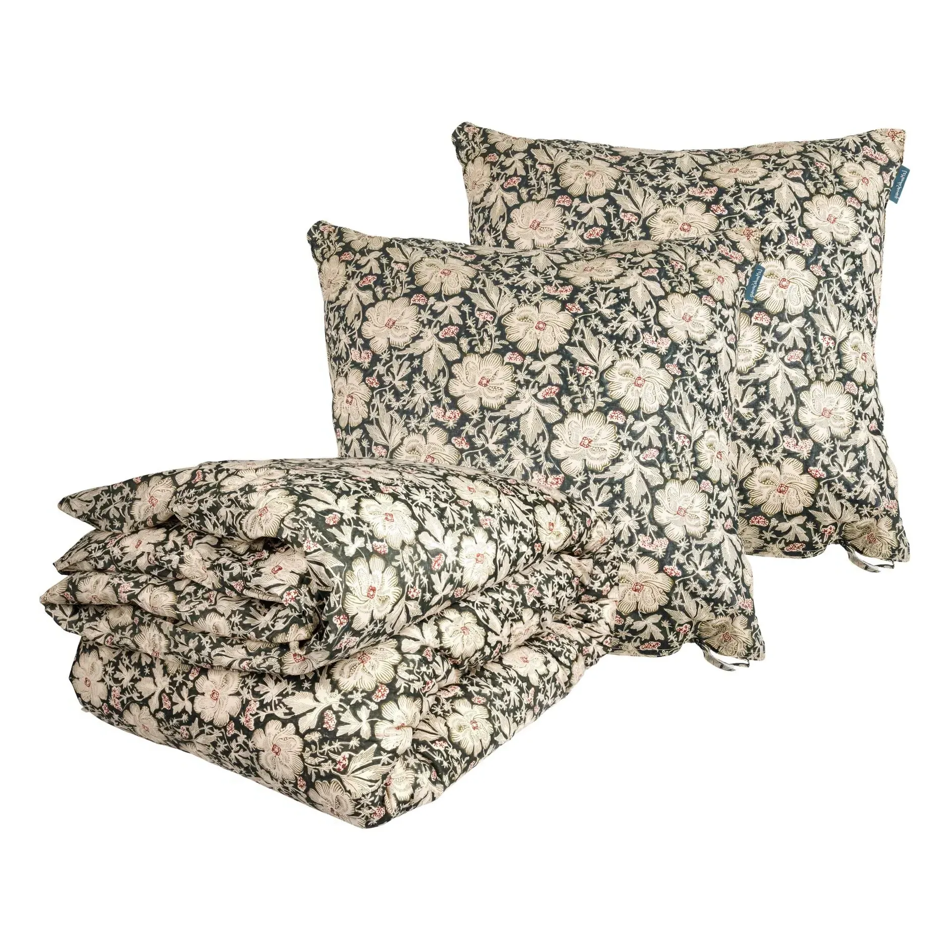 Souffle Block Print Bed Linen Set - Charcoal Grey, Cotton product