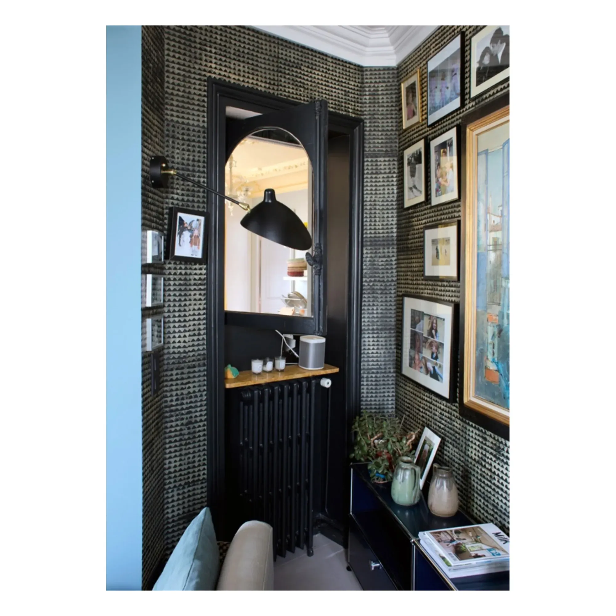 Triangle Wallpaper Set of 12 Sheets - Black, Rice Paper product