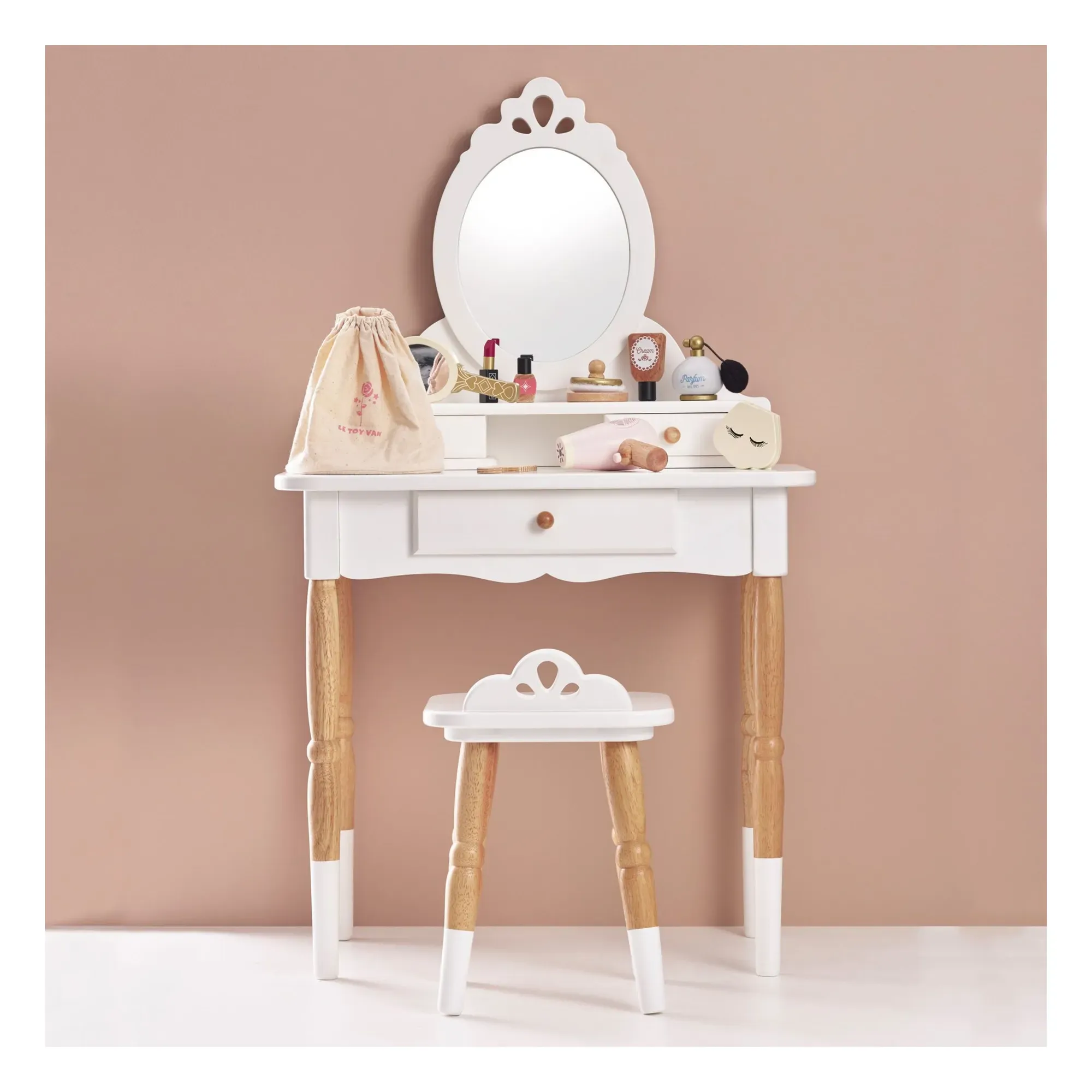 Le Toy Van Dressing Table with Stool - White, FSC Wood alternate view
