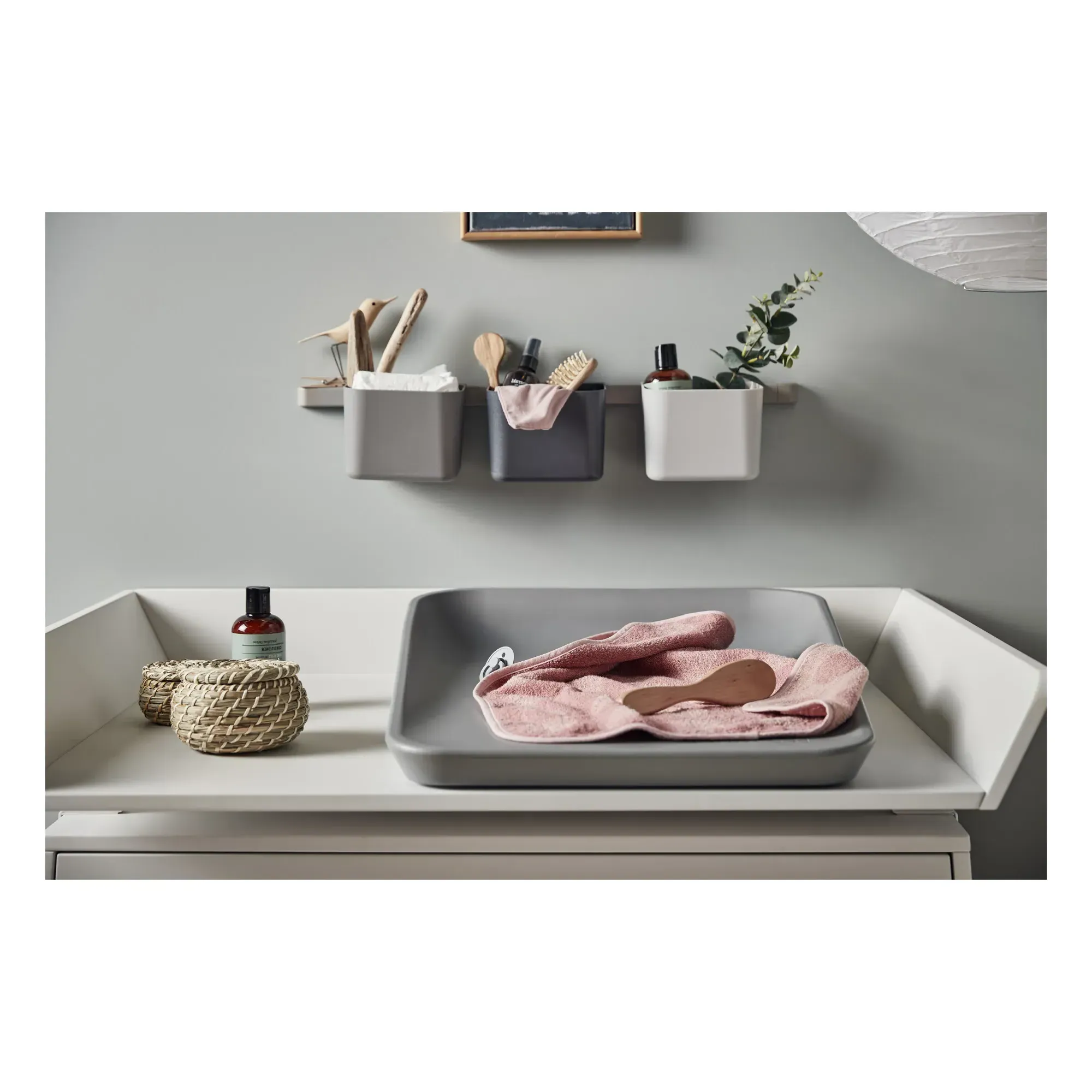 Leander Wall Mount Storage Shelves Set of 3 - Grey, ABS alternate view