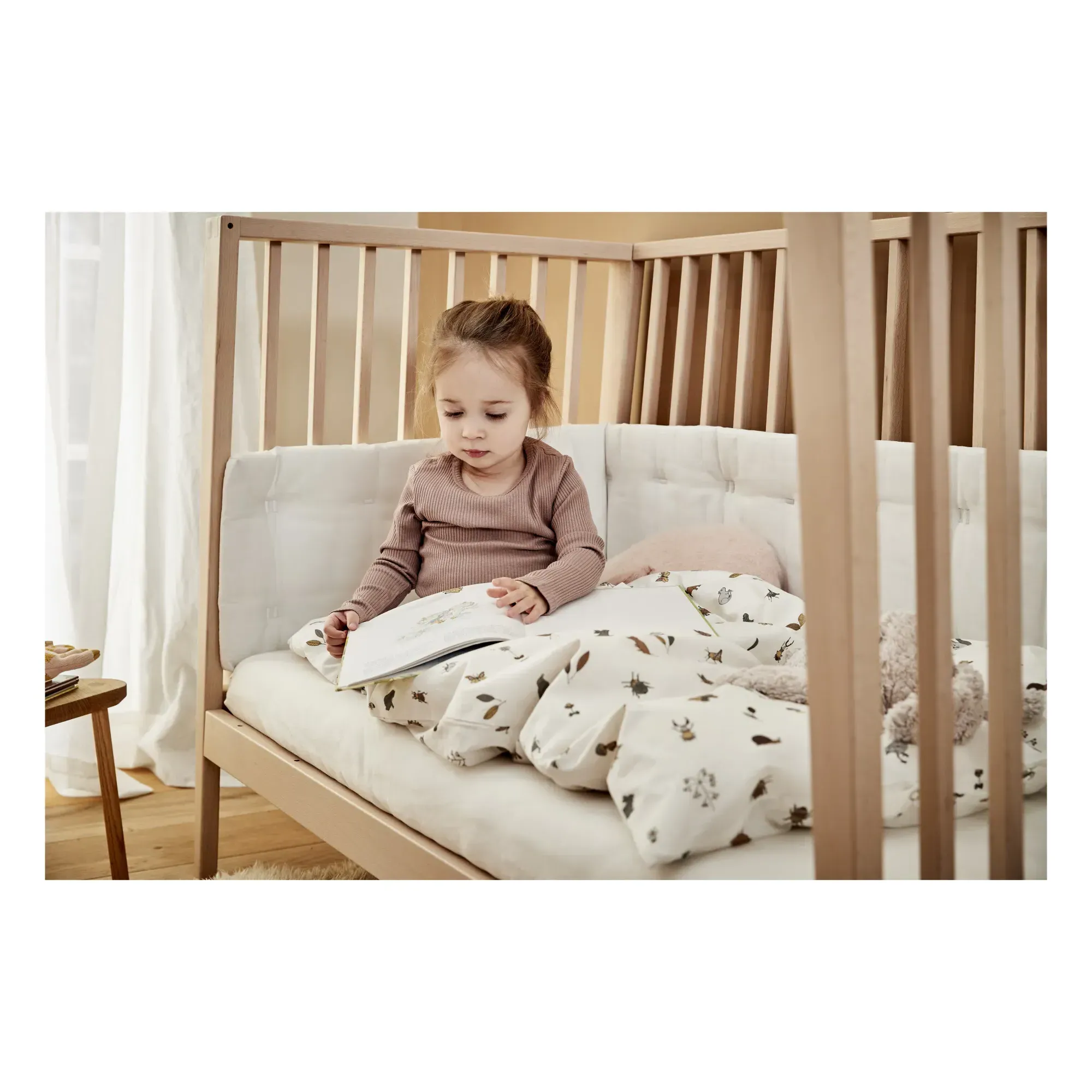Linéa et Luna Cot Bumper - White, Organic Cotton alternate view