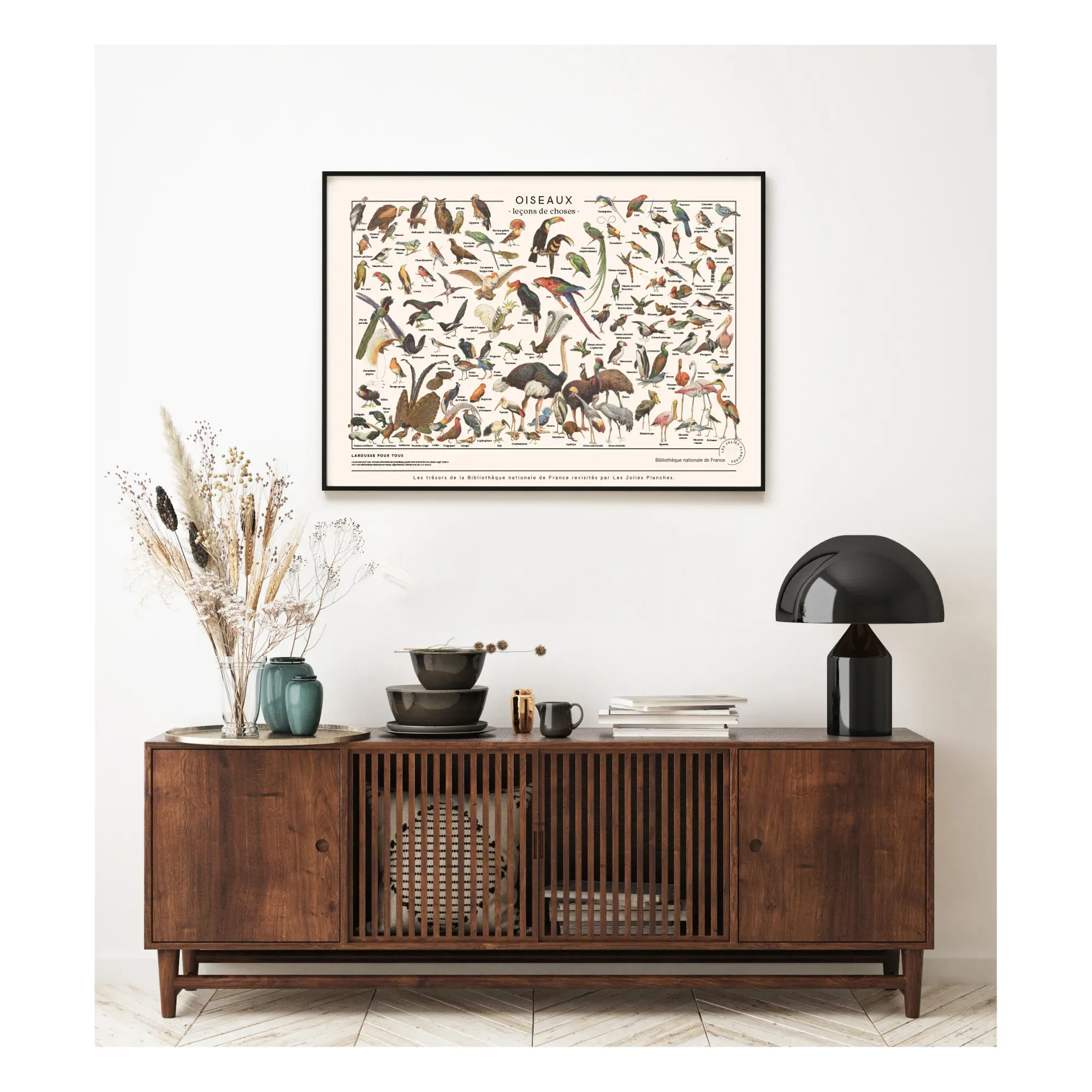 Les Jolies Planches Bird Wall Art Print - Multicoloured, Cotton alternate view