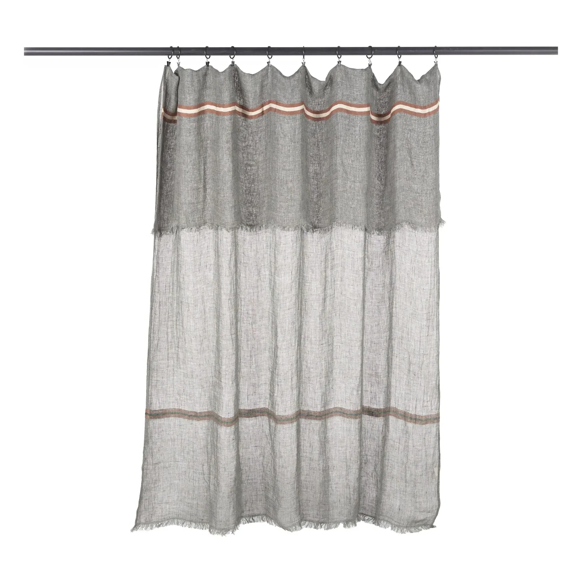 Arlo Linen Stripe Curtain - Carbon product