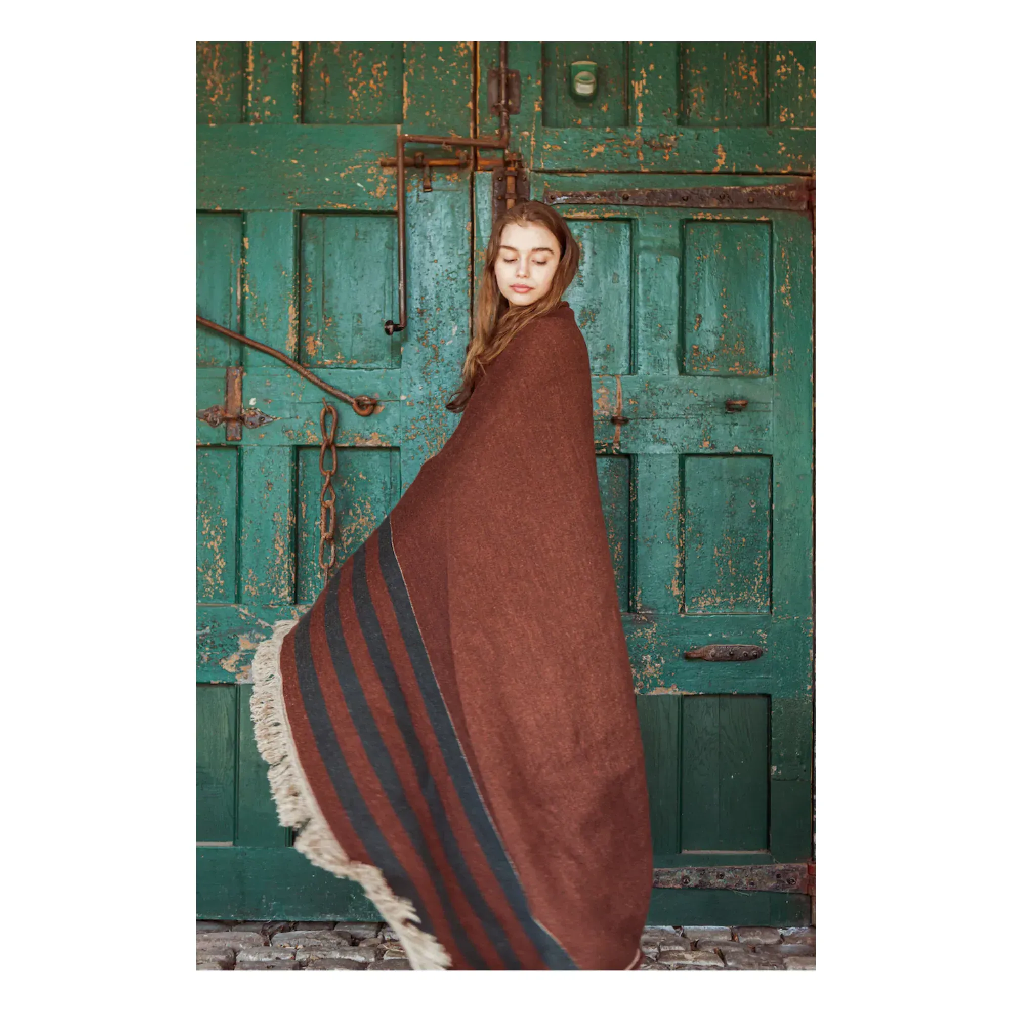 Juniper Throw - Terracotta, Linen-Wool alternate view