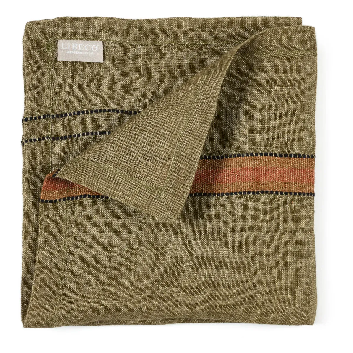 Marie Striped Serviette - Khaki, Linen product