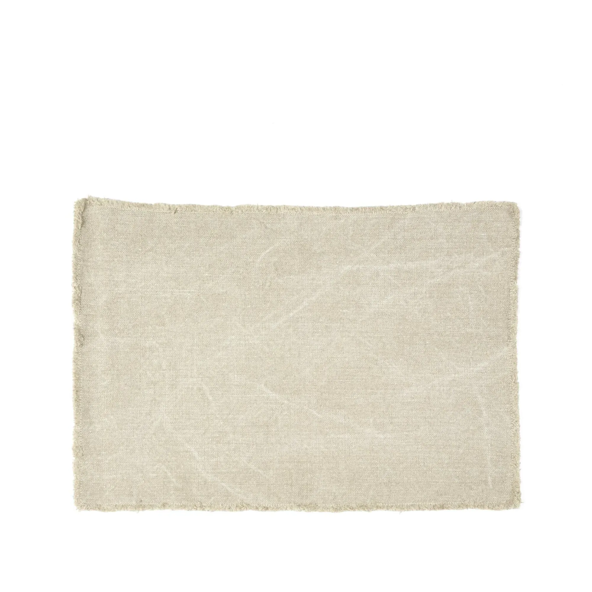Pacific Fringed Place Mat - Ecru, Washed Linen product