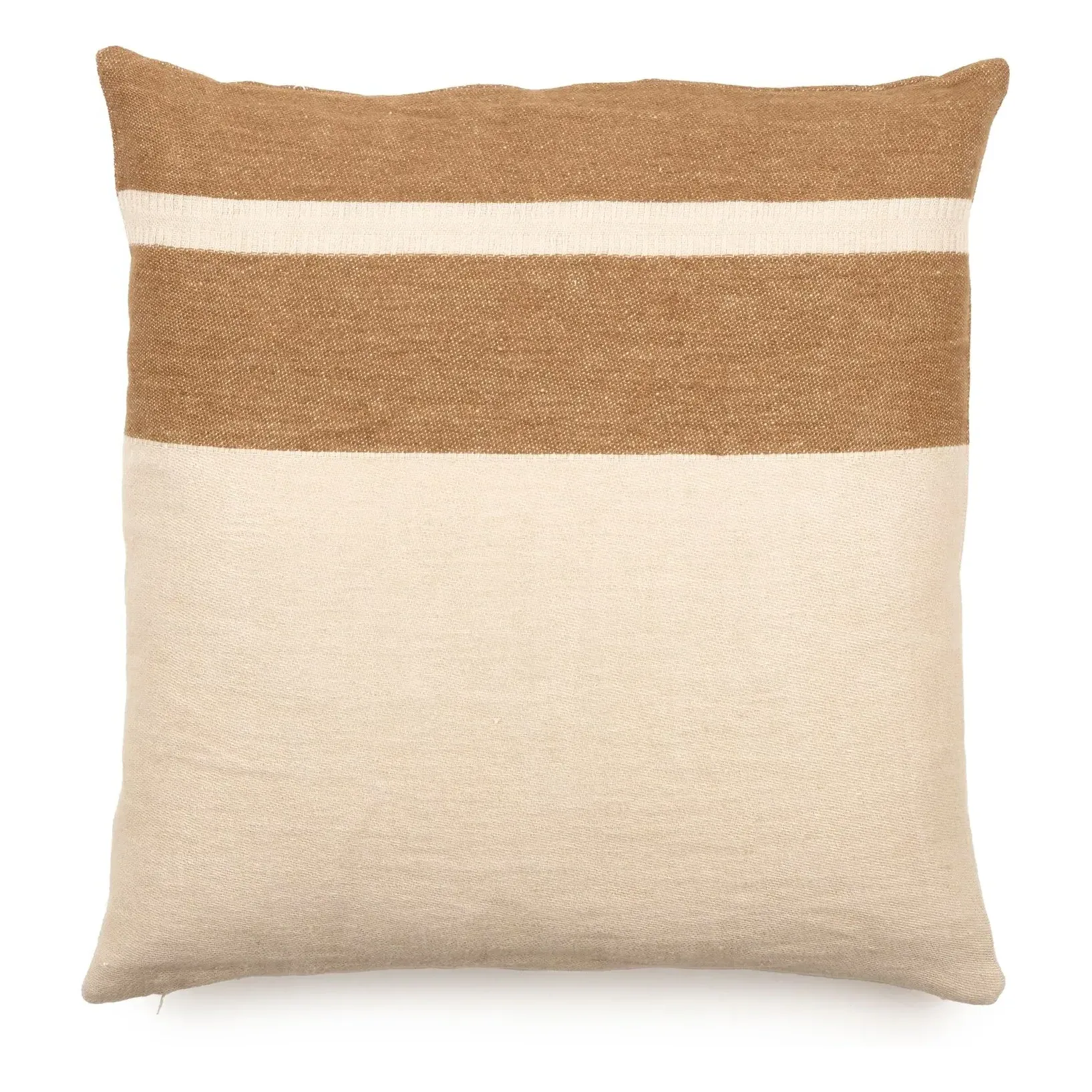 Railroad Stripe Cushion Cover - Ecru, Linen product