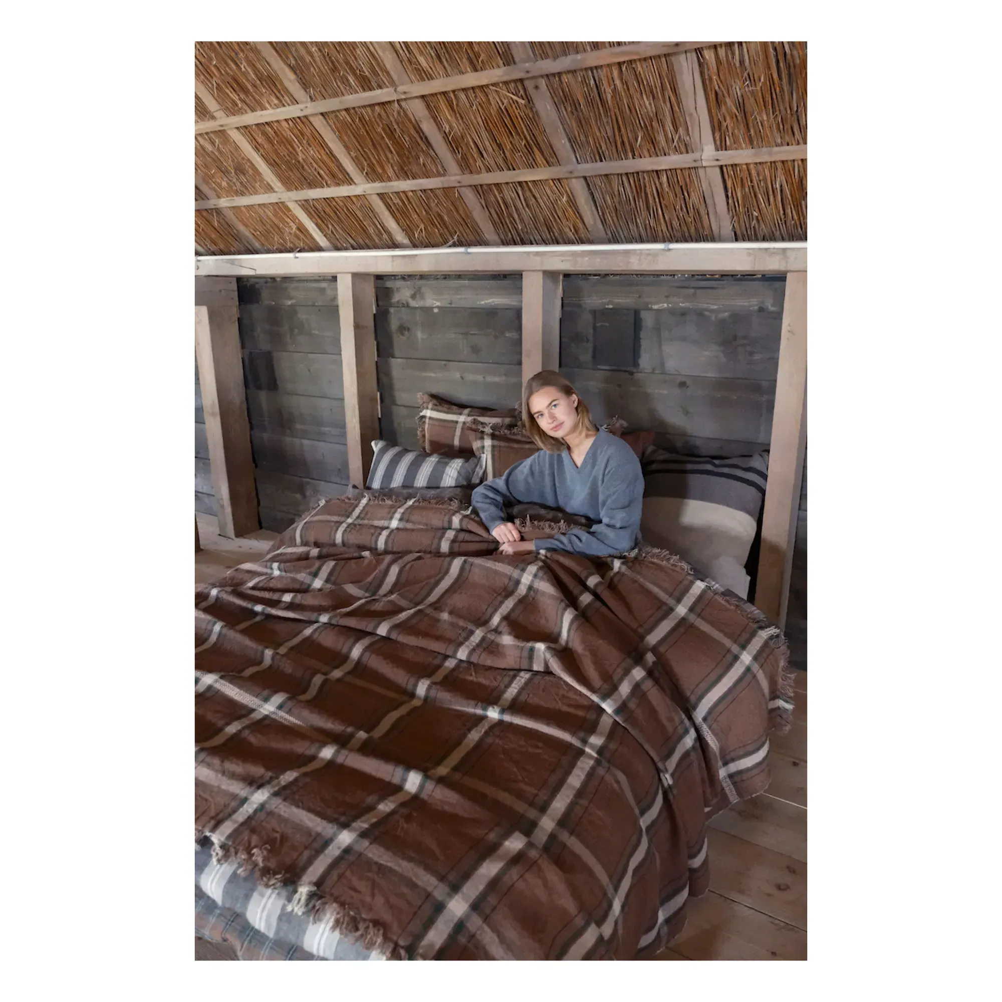 Rowan Bedspread - Rust, Linen alternate view