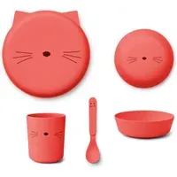 Brody 4-Piece Dinnerware Set - Red, PLA alternate view