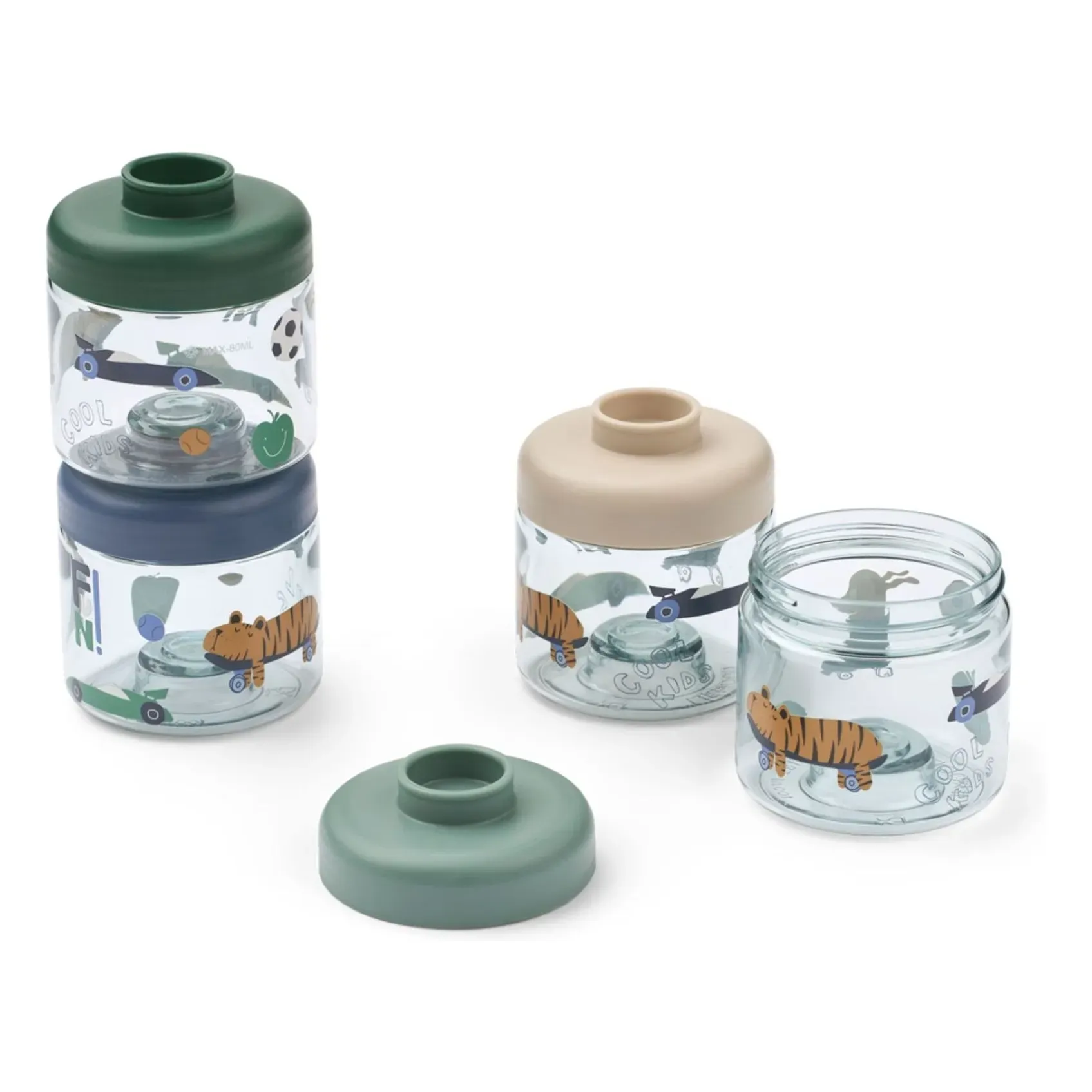 Dominique Set of 4 Storage Jars - Beach Blue, Tritan alternate view