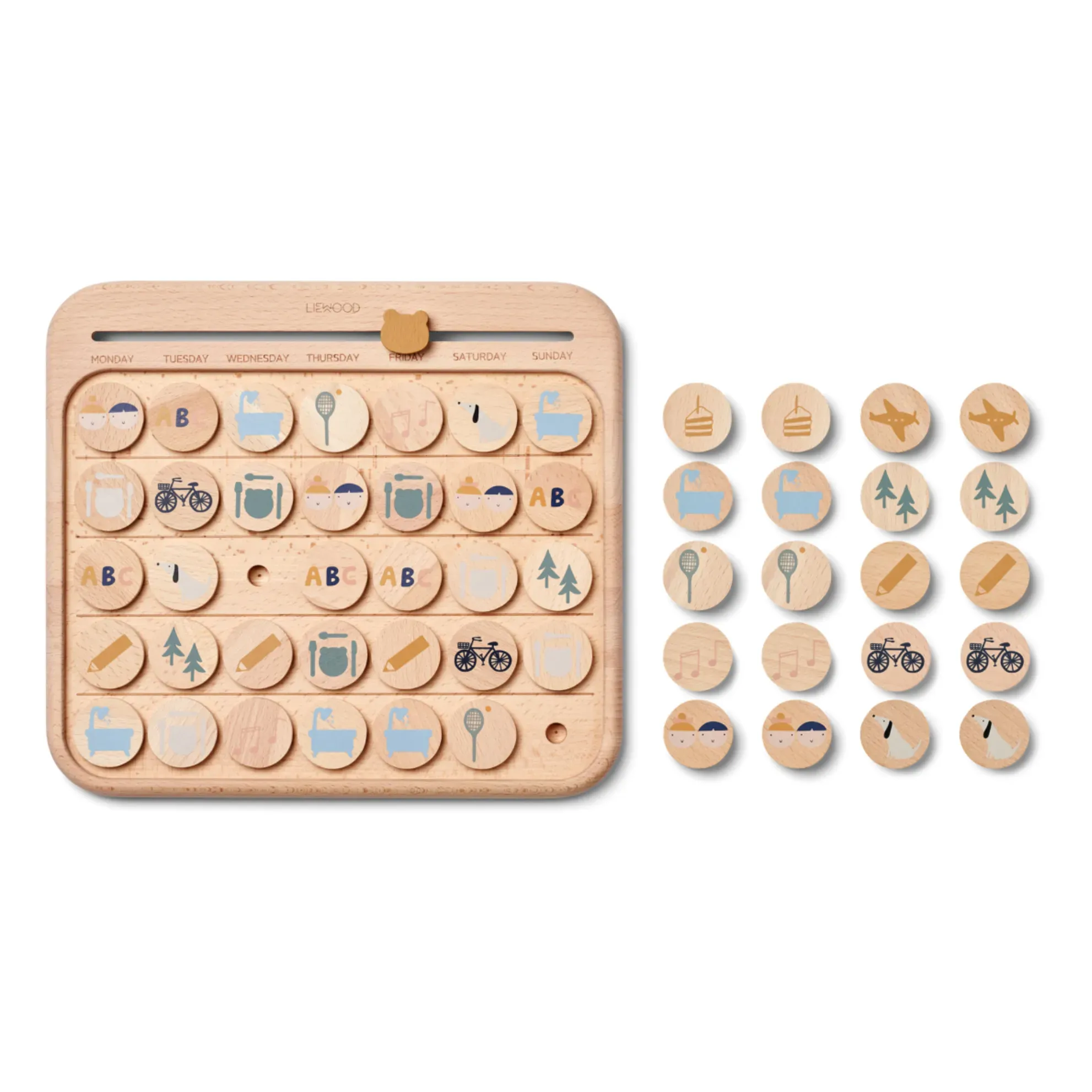 Liewood FSC Wooden Calendar - Green, Beech Wood alternate view
