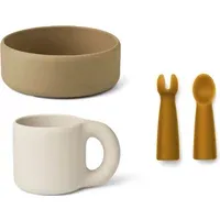Lise 4-Piece Tableware Set - Beige, Silicone alternate view