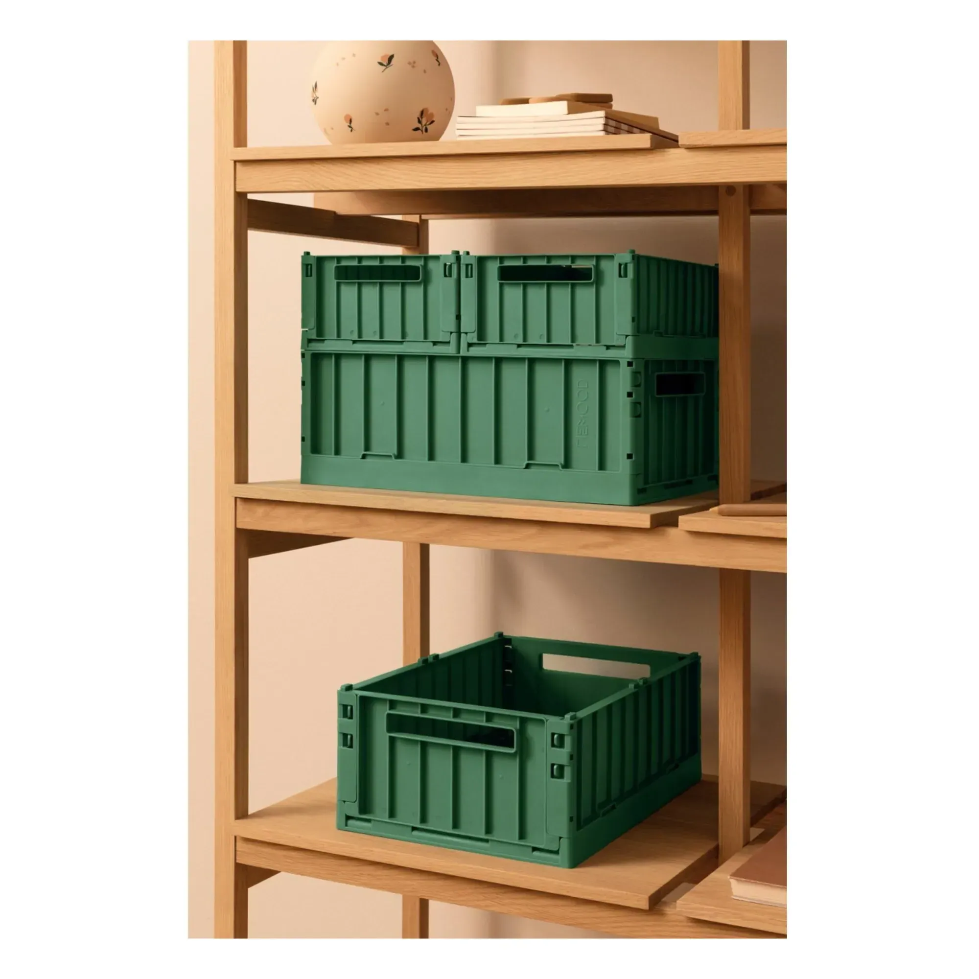 Weston Folding Crate Set of 2 - Dusty Ivy, Recycled PP alternate view