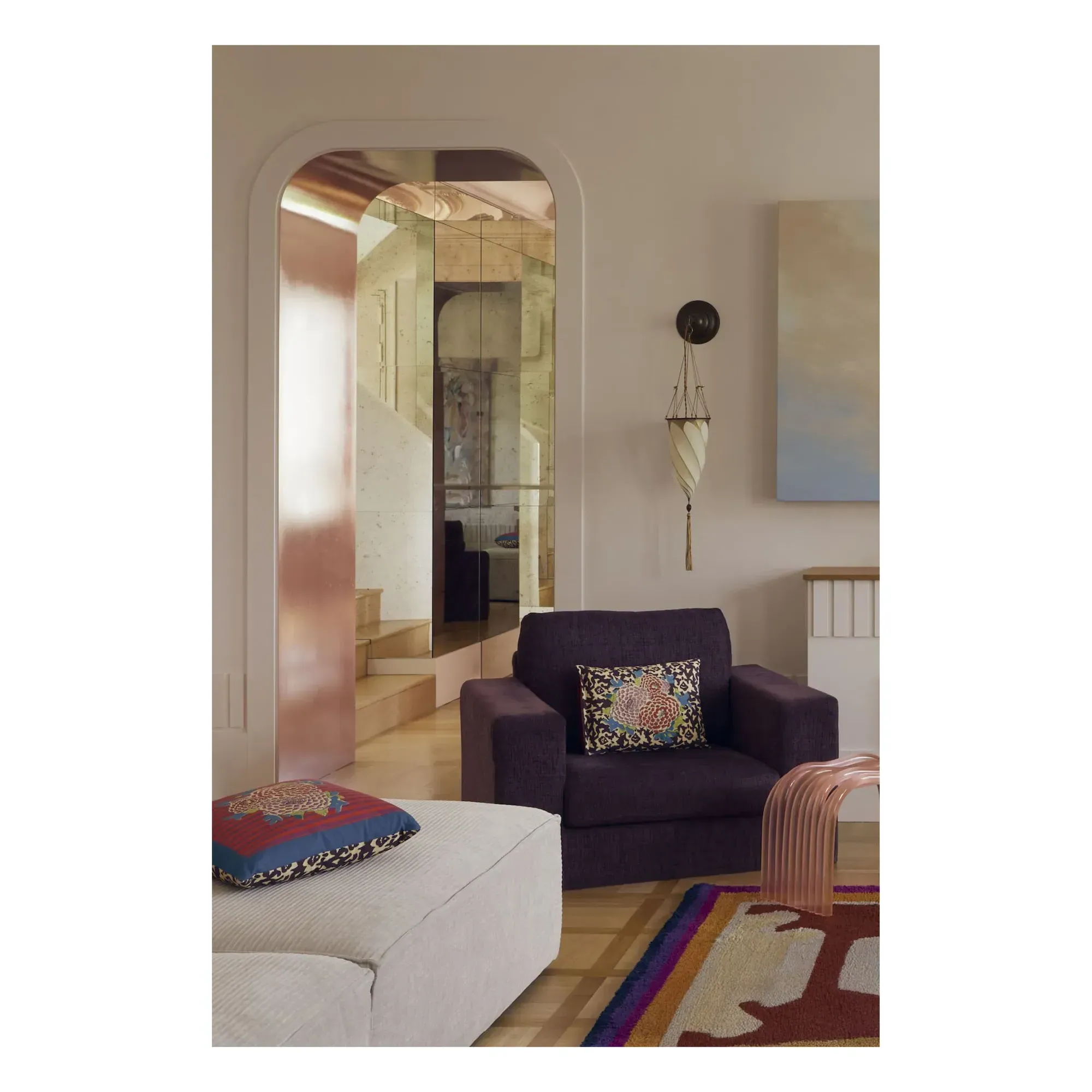 Arabesque Corolla Cushion Cover - Multicoloured, Cotton alternate view