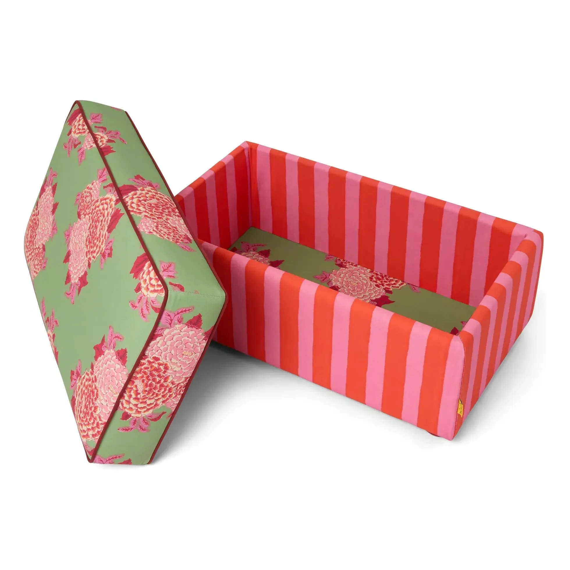Corolla Footstool - Pink, Cotton Canvas alternate view