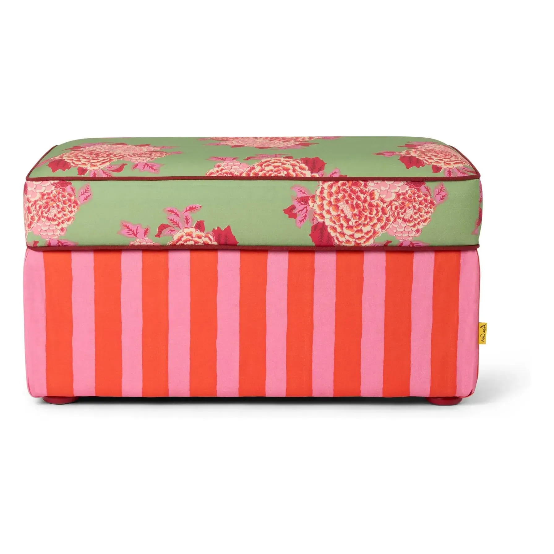 Corolla Footstool - Pink, Cotton Canvas product