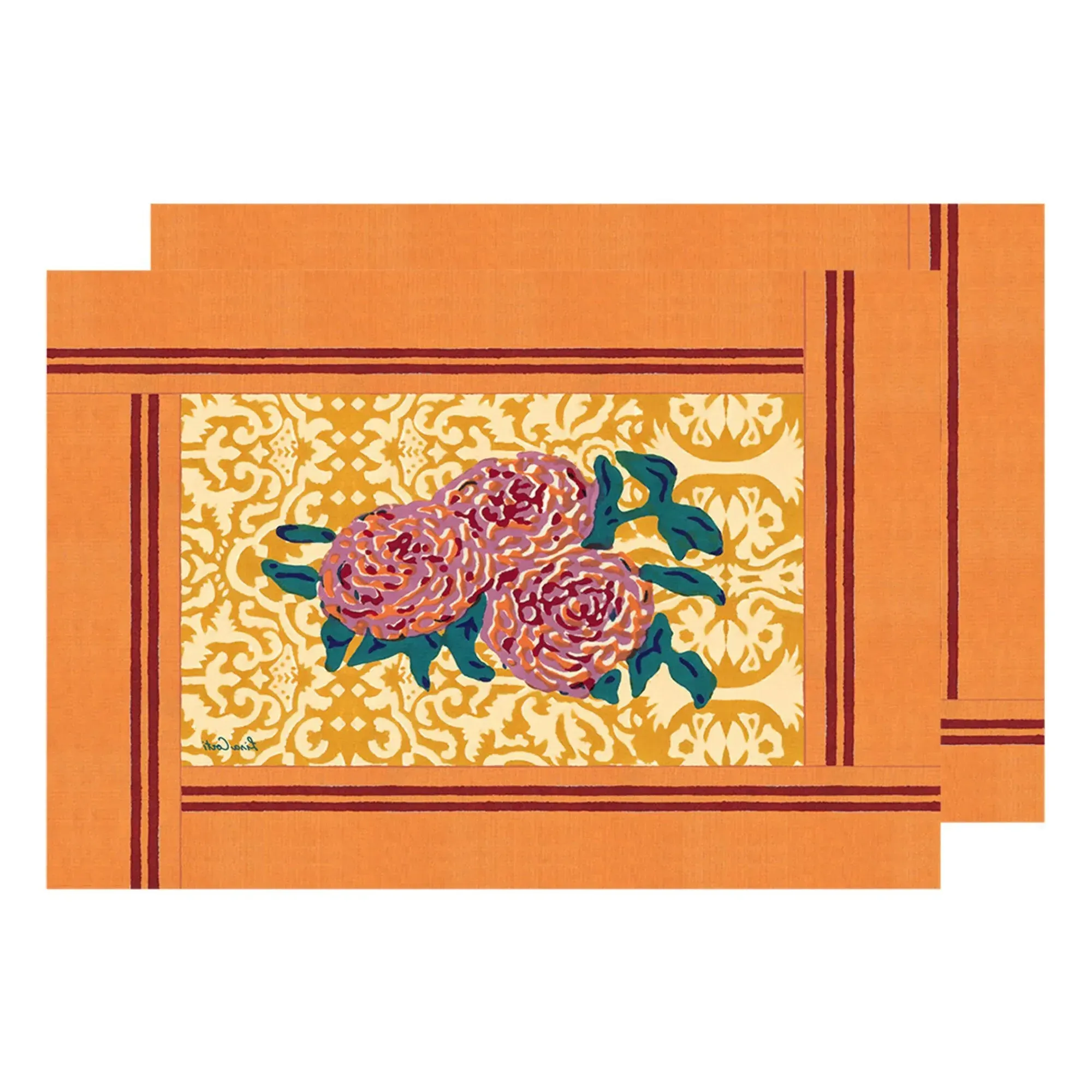 Dam Dam Placemats Set of 2 - Straw Yellow, Cotton product