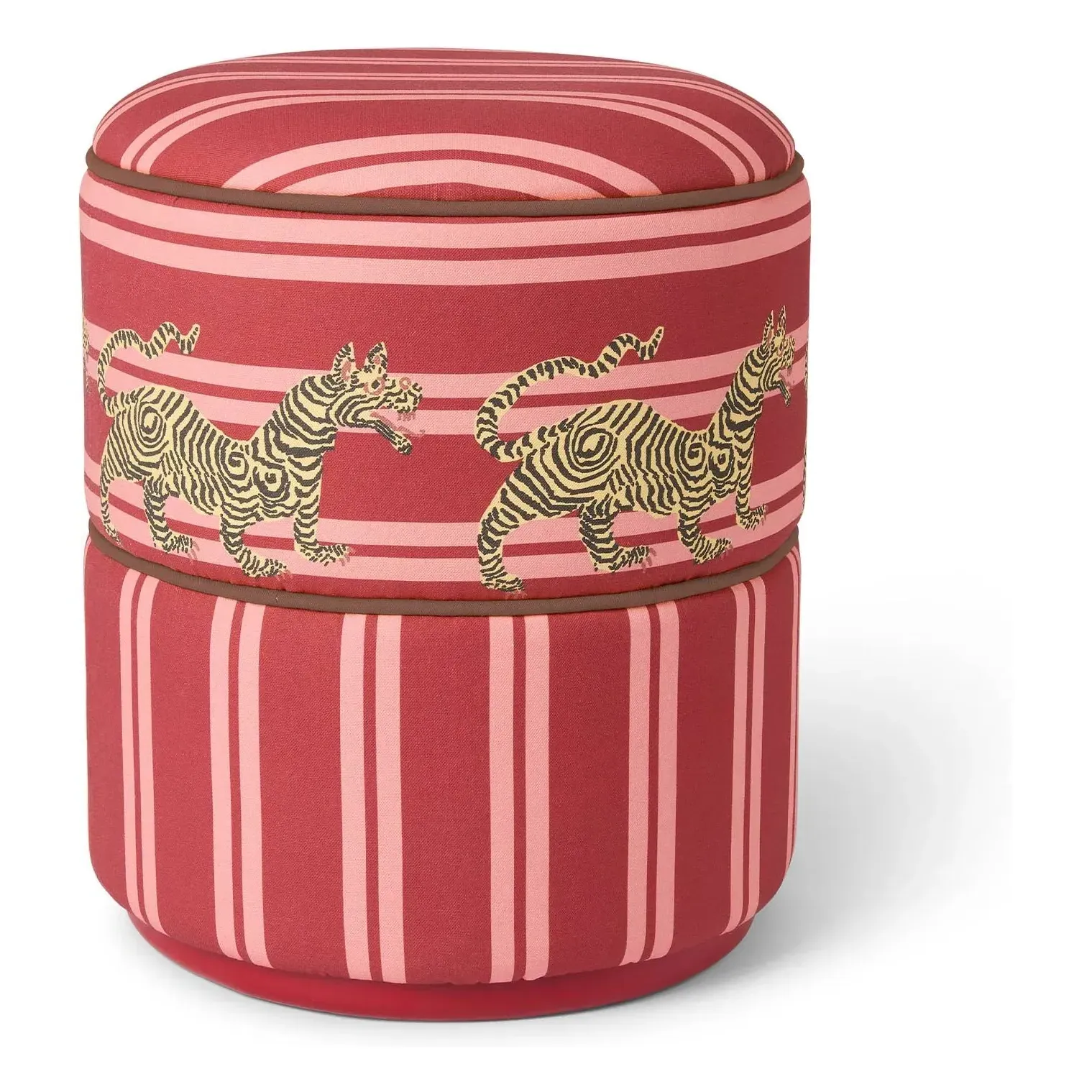 Ida x The Socialite Family Round Pouffe - Red, Cotton product