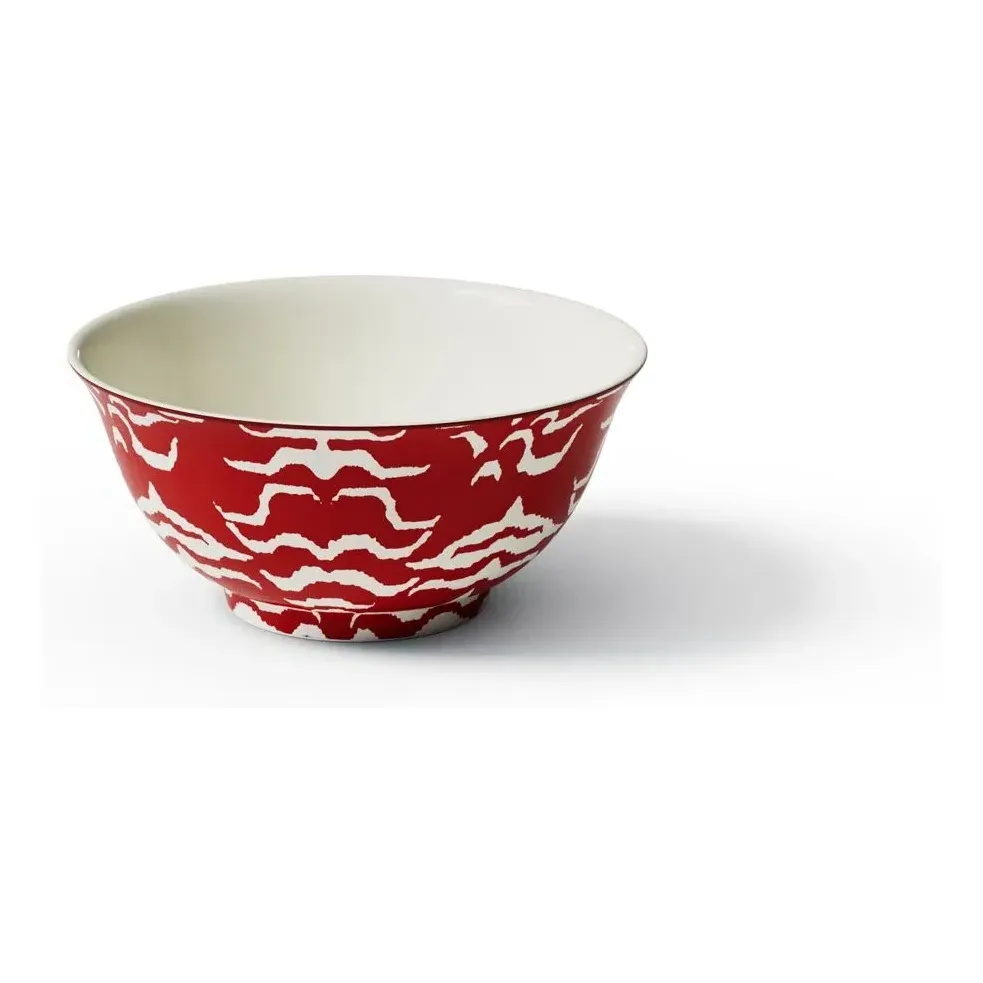 Indian Tiger Porcelain Bowl - Red, Porcelain product