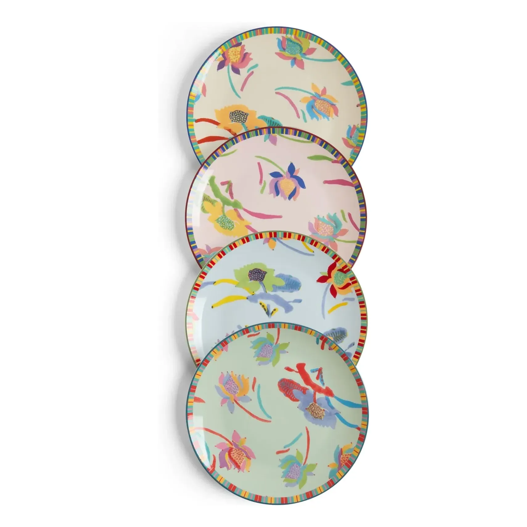 Japanese Porcelain Dessert Plates Set of 4 - Multicoloured product