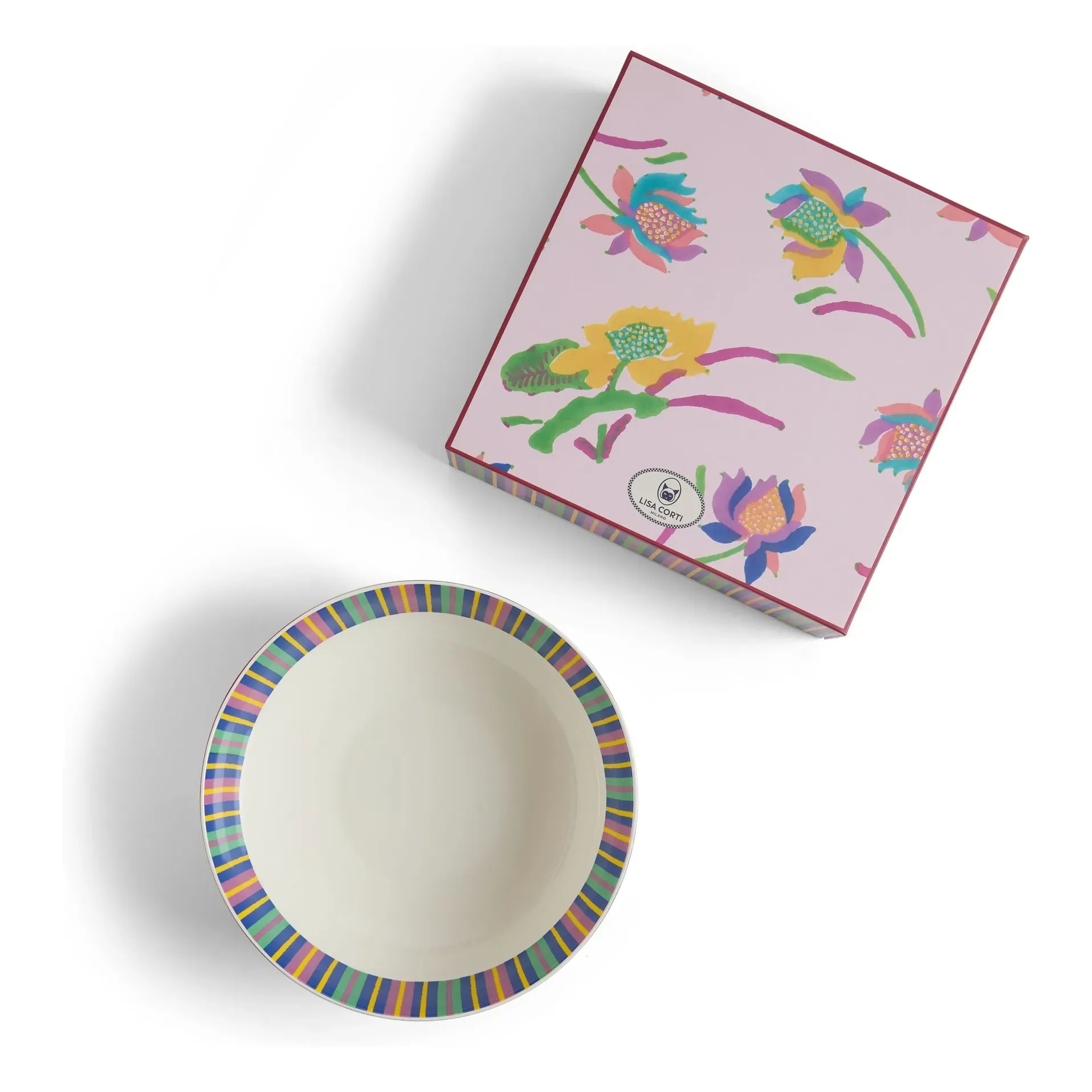 Japanese Porcelain Salad Bowl - Pink alternate view