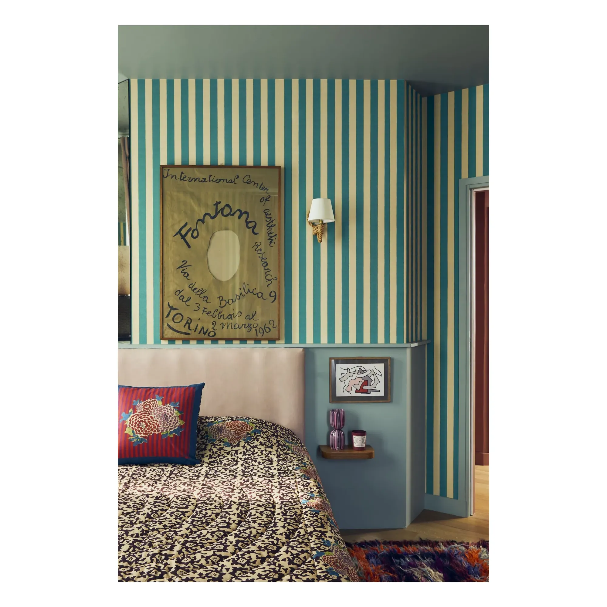 Lisa Corti Arabesque Corolla King Size Bedspread - Multicoloured, Cotton alternate view