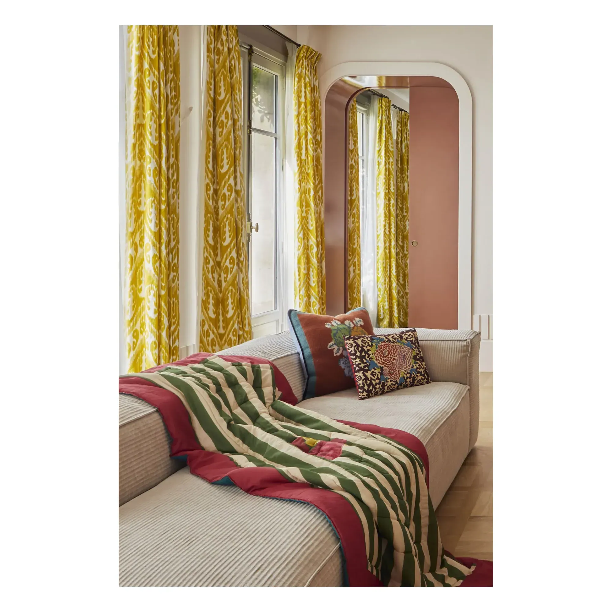 Nizam Stripes Throw - Green, Cotton alternate view