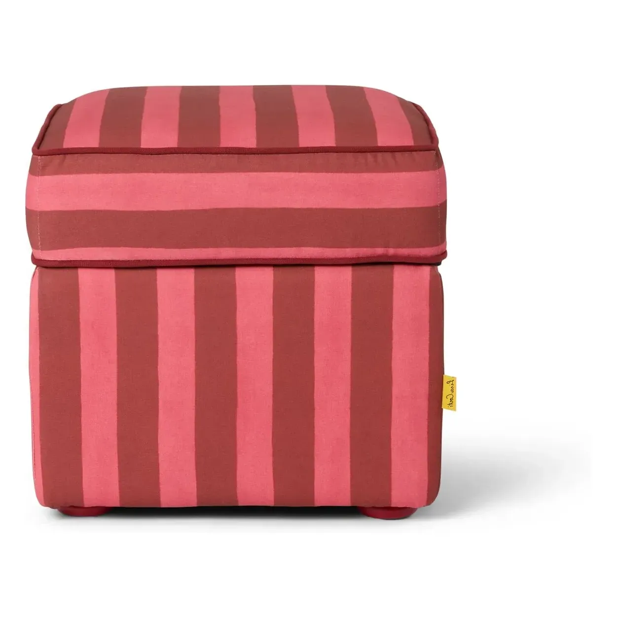 Stripes Square Pouffe - Pink, Cotton Canvas product
