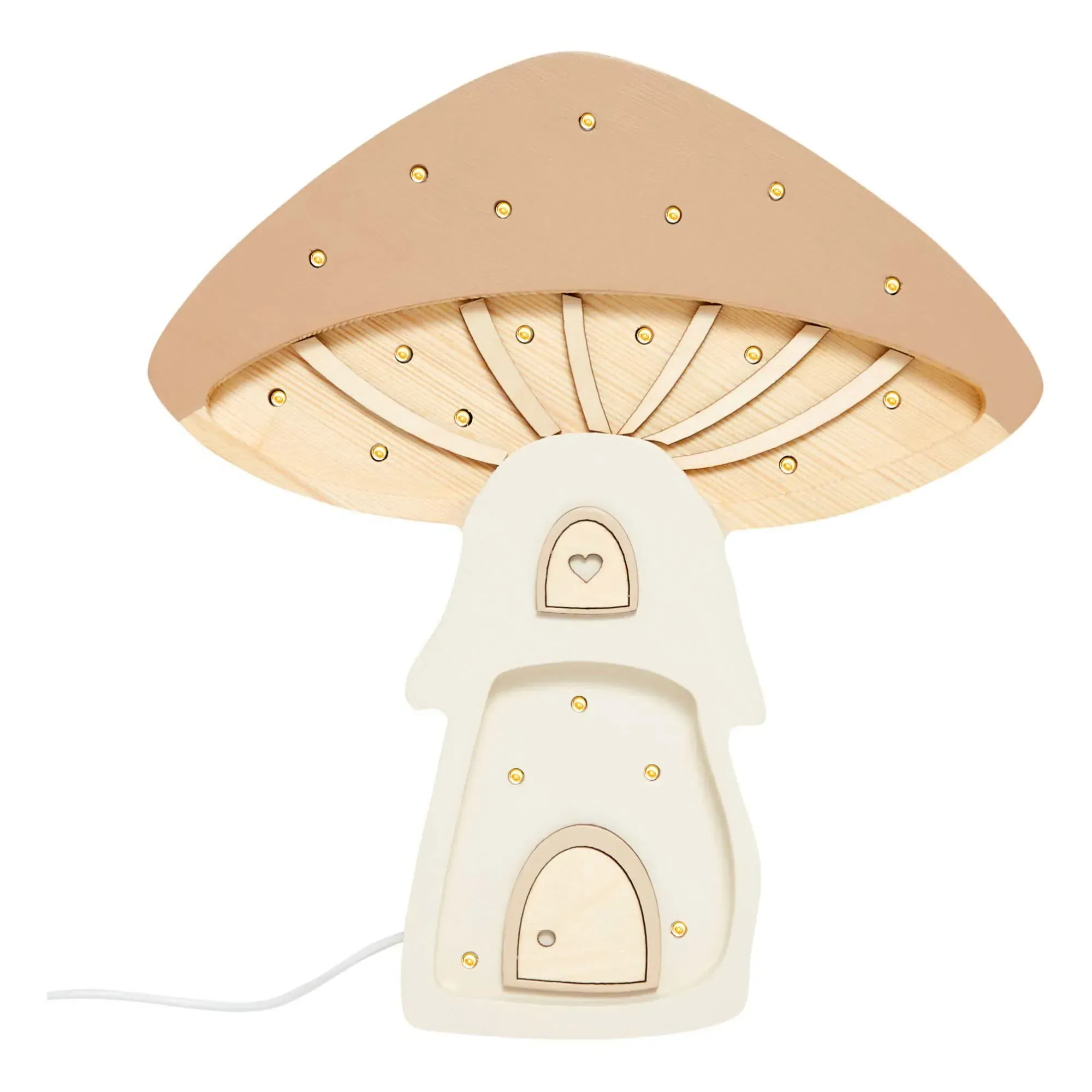 Little Lights x Smallable Mushroom Table Lamp - Multicoloured, Pine Wood product