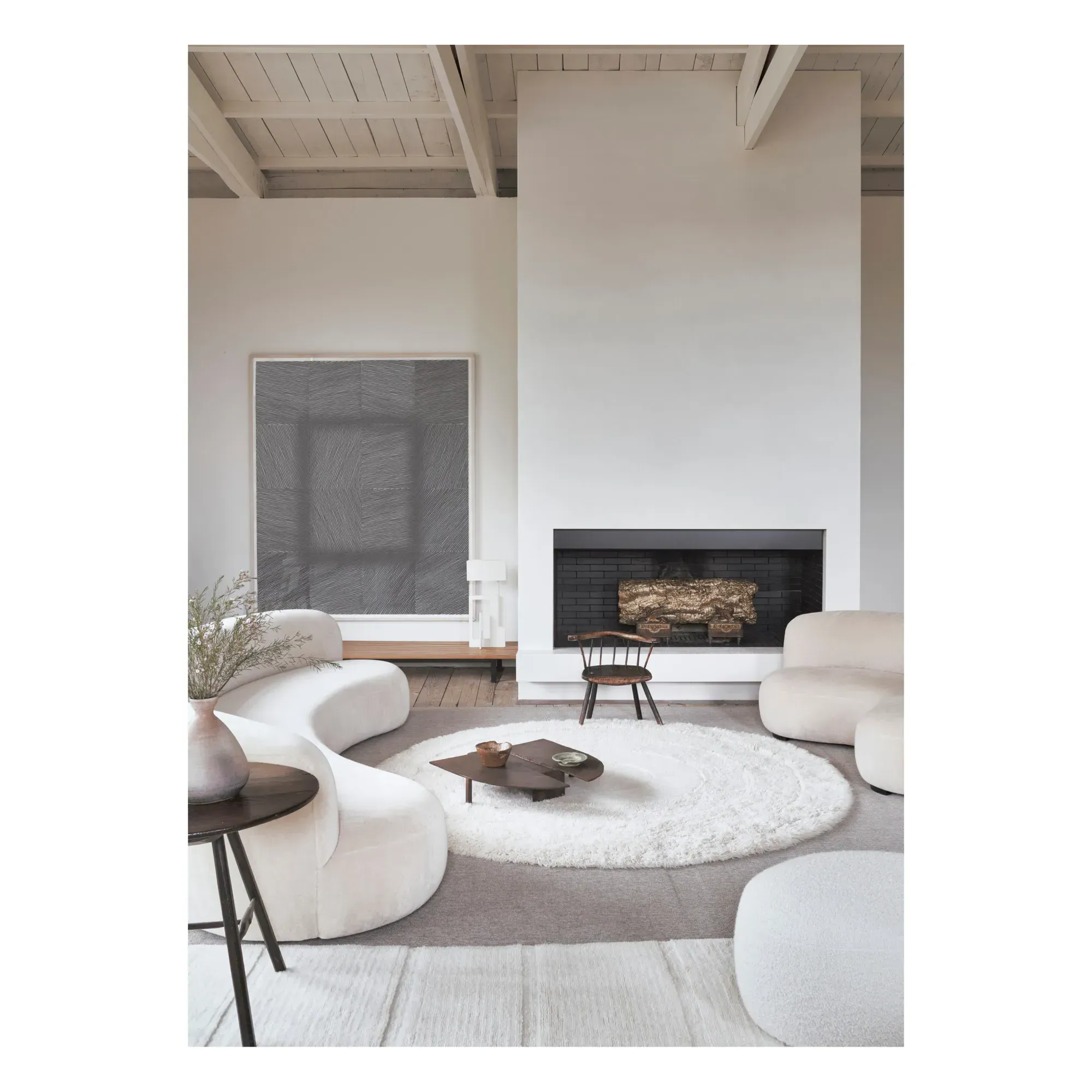Arctic Circle Round Rug - White, Wool alternate view