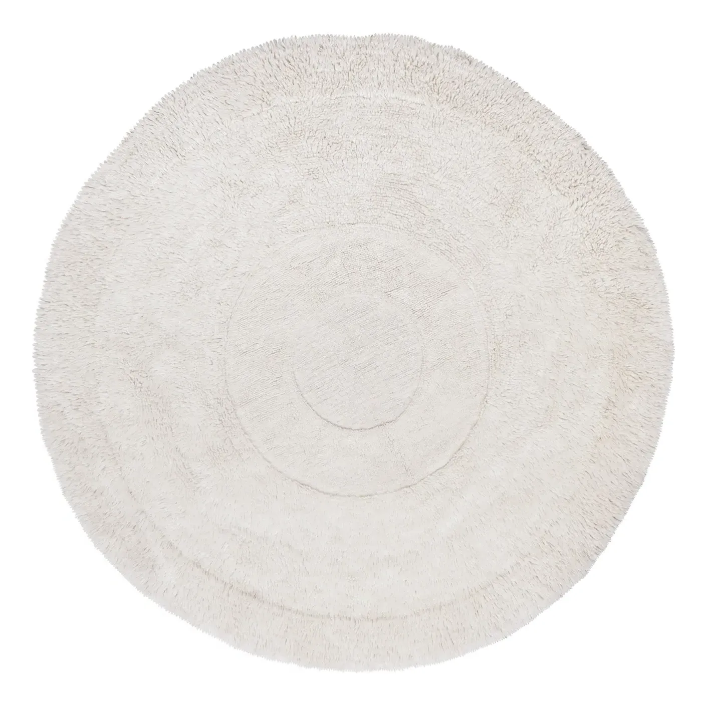 Arctic Circle Round Rug - White, Wool product