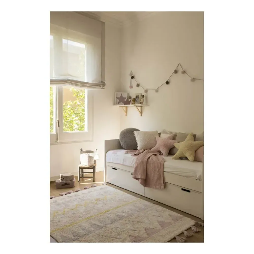 Azteca Ruh Rug with Tassels - Nude Beige, Cotton alternate view