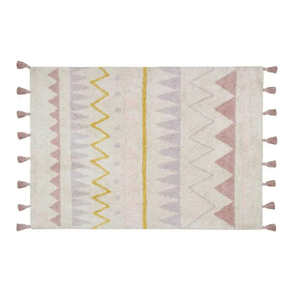 Azteca Ruh Rug with Tassels - Nude Beige, Cotton product