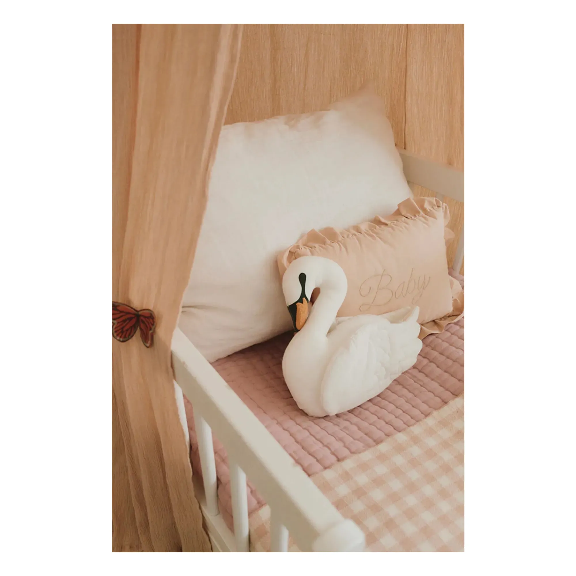 Baby en Rose Cushion with Embroidery - Blush, Cotton alternate view