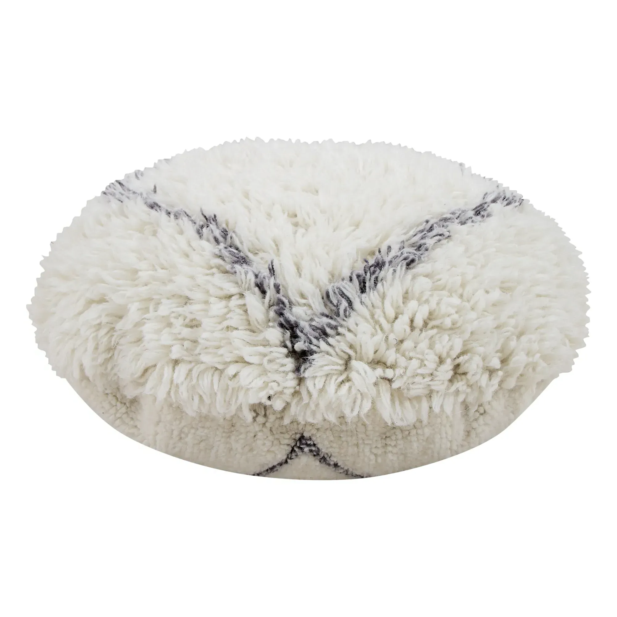 Berber Soul Round Pouffe - Natural White, Wool product