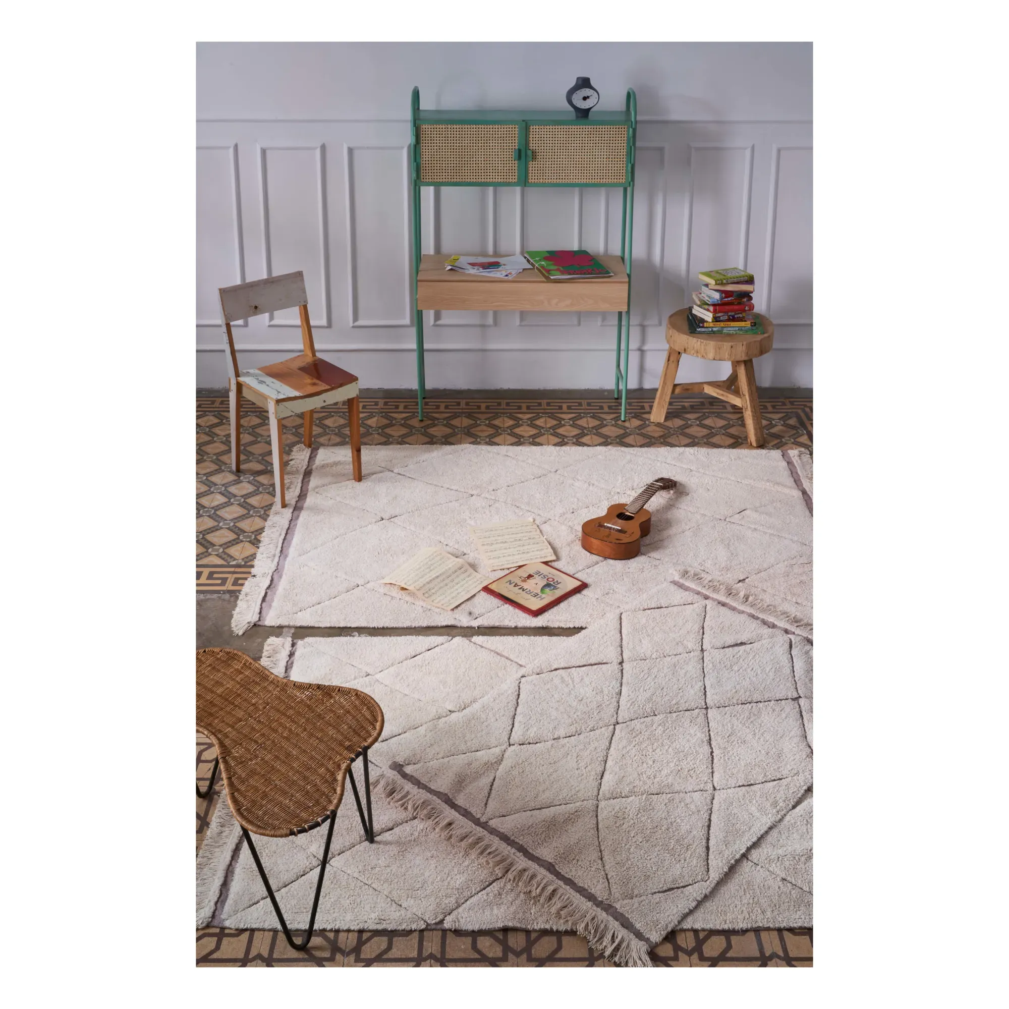 Bereber RugCycled Rug - Ecru, Cotton alternate view