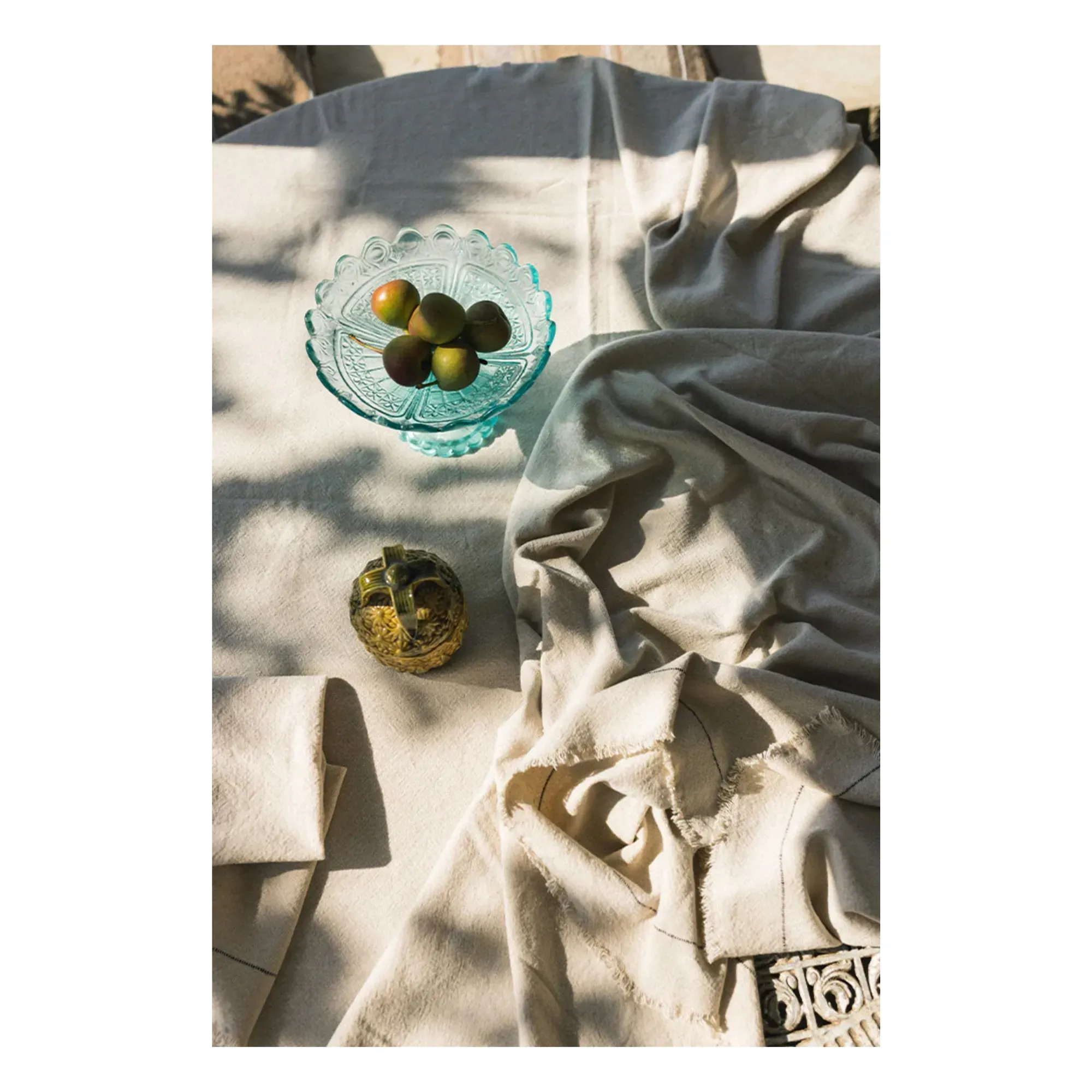 Casa Oaxaca Hand-Woven Tablecloth - Ecru, Cotton alternate view